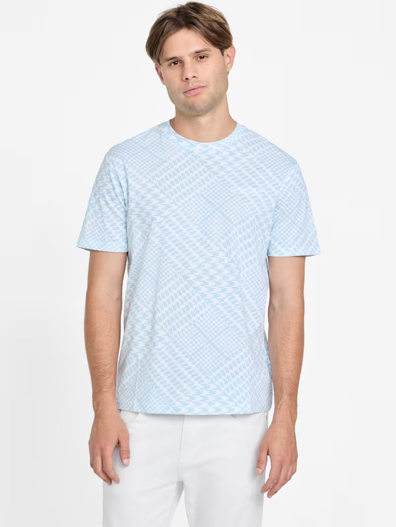 Guess Mens' Argo Pattern Tee/ BLUE