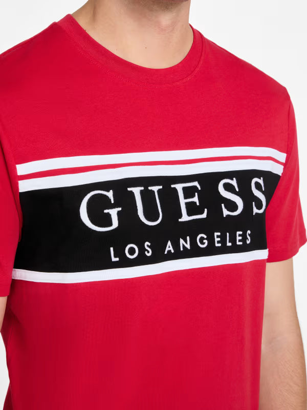 Guess Mens' Eco Rickinson Logo Tee/ RED