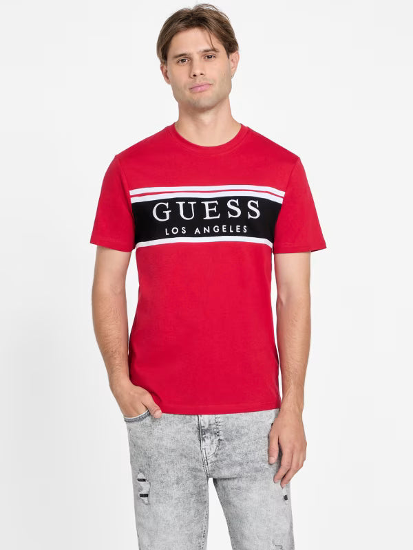 Guess Mens' Eco Rickinson Logo Tee/ RED