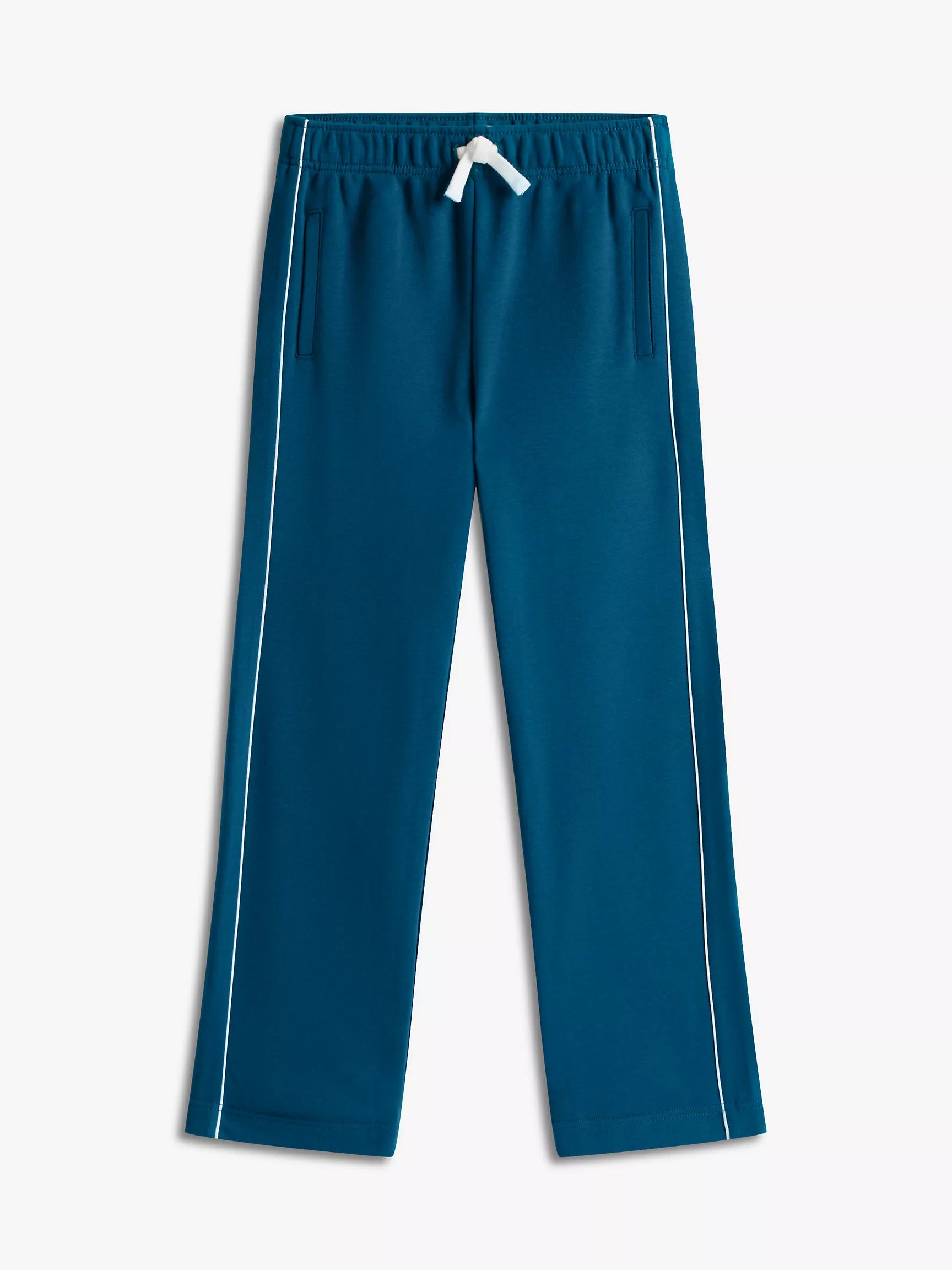 TOMMY Girls Piped Trim Wide Leg Sweatpants Midnight Turquoise