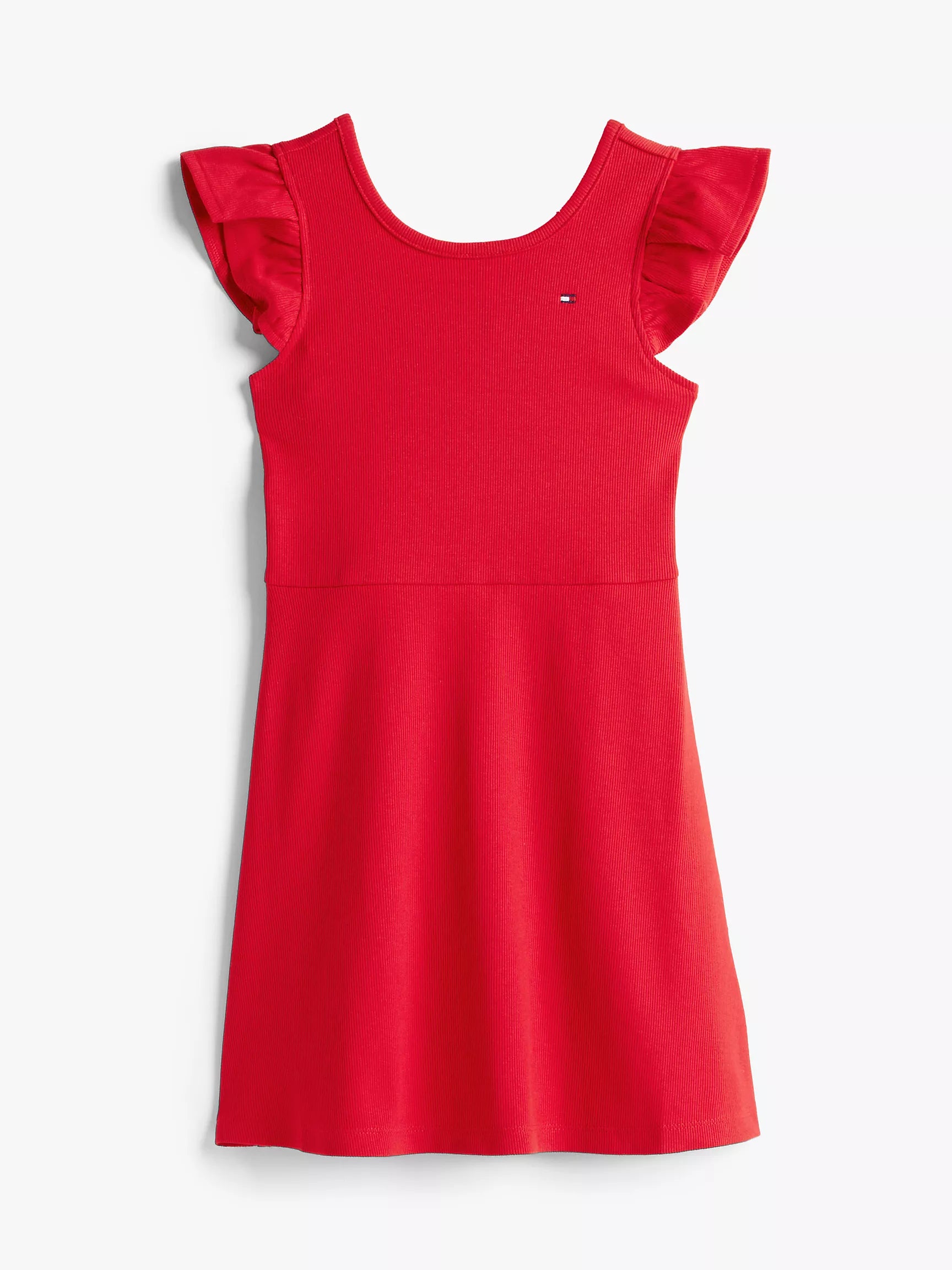 Girls' Tommy Flutter Rib-Knit Dress