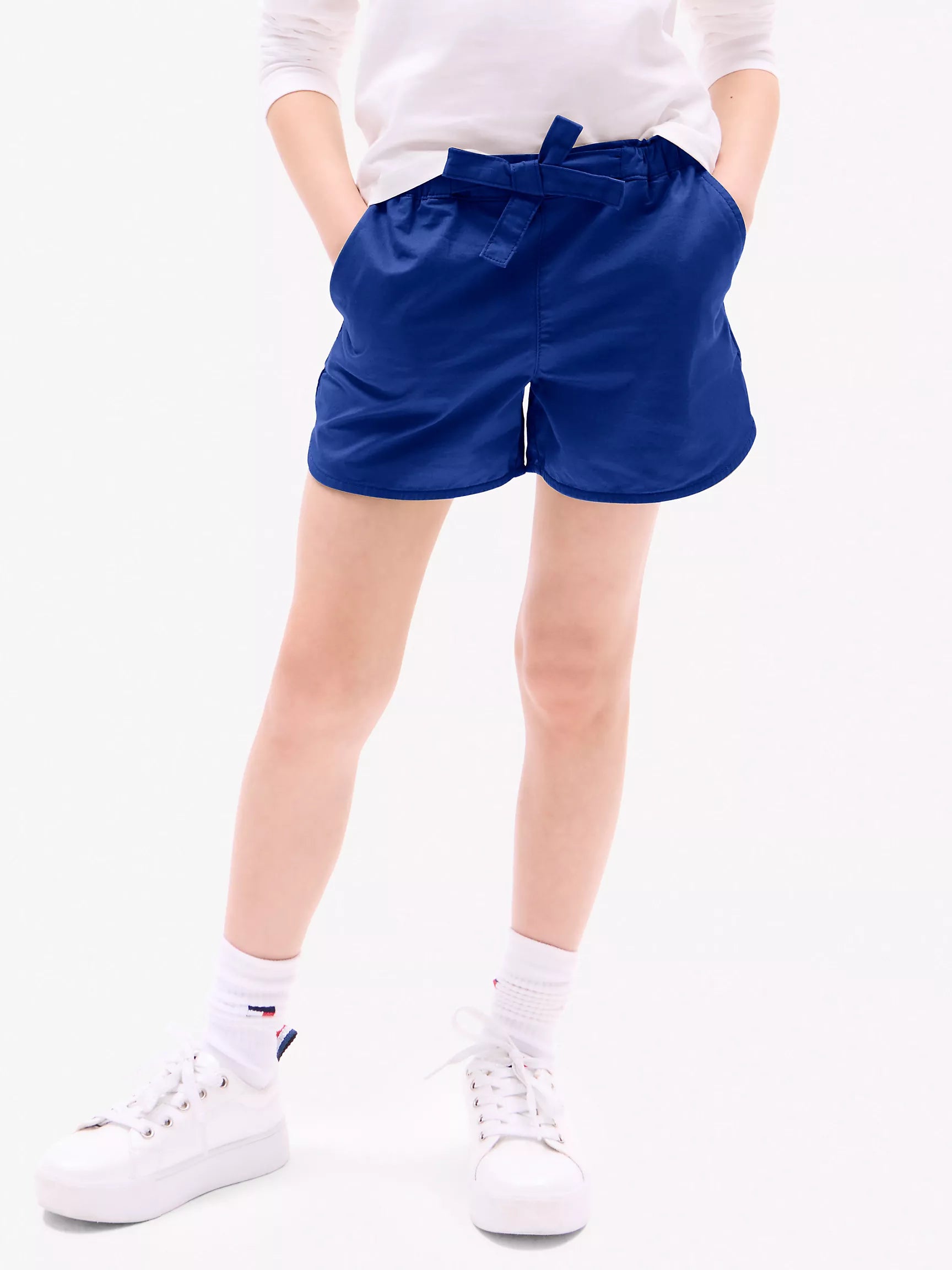 Tommy Girls' Tie-Waist Pull-On Short/ Anchor Blue