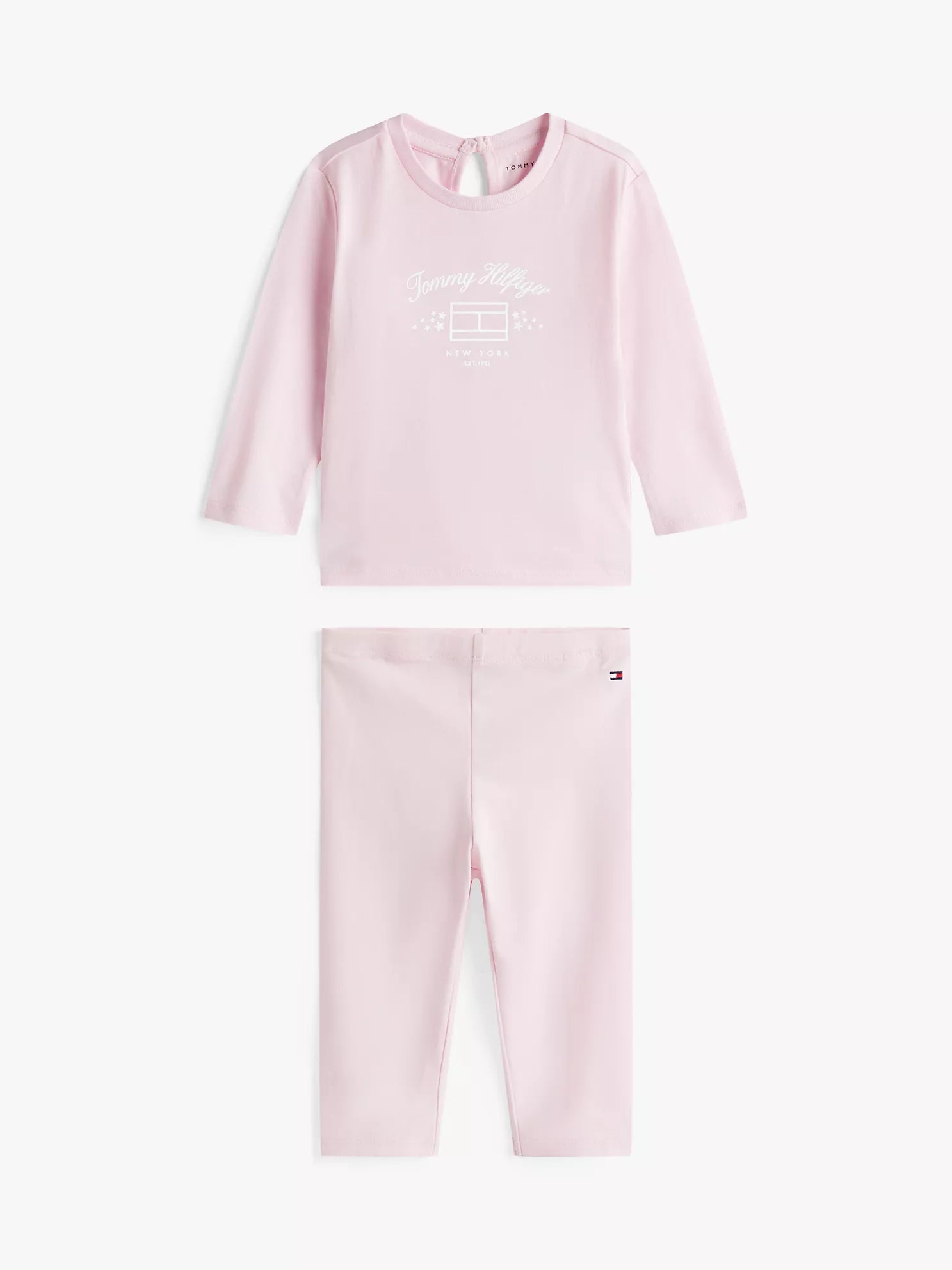 Baby Girls' Tommy Logo Shirt and Pant Set Light Pink