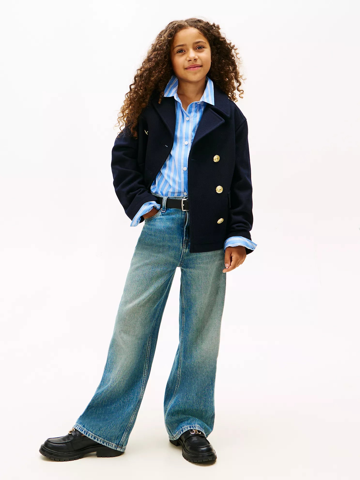 TOMMY Girls Double-Breasted Peacoat