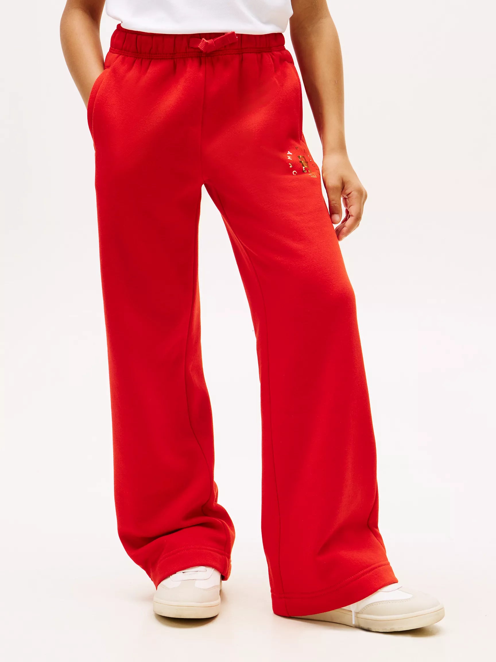 TOMMY Girls Kids' Foil Circle Logo Sweatpant Deep Crimson