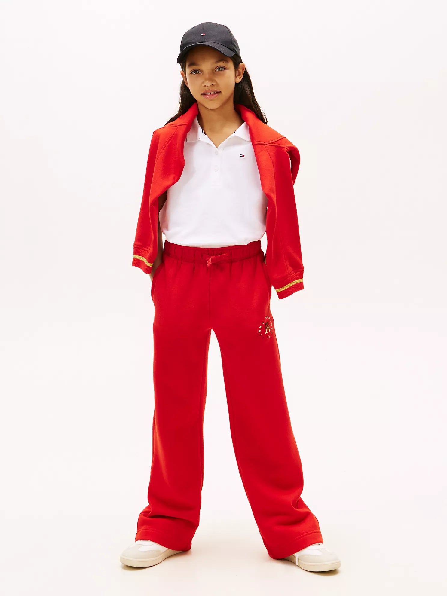 TOMMY Girls Kids' Foil Circle Logo Sweatpant Deep Crimson