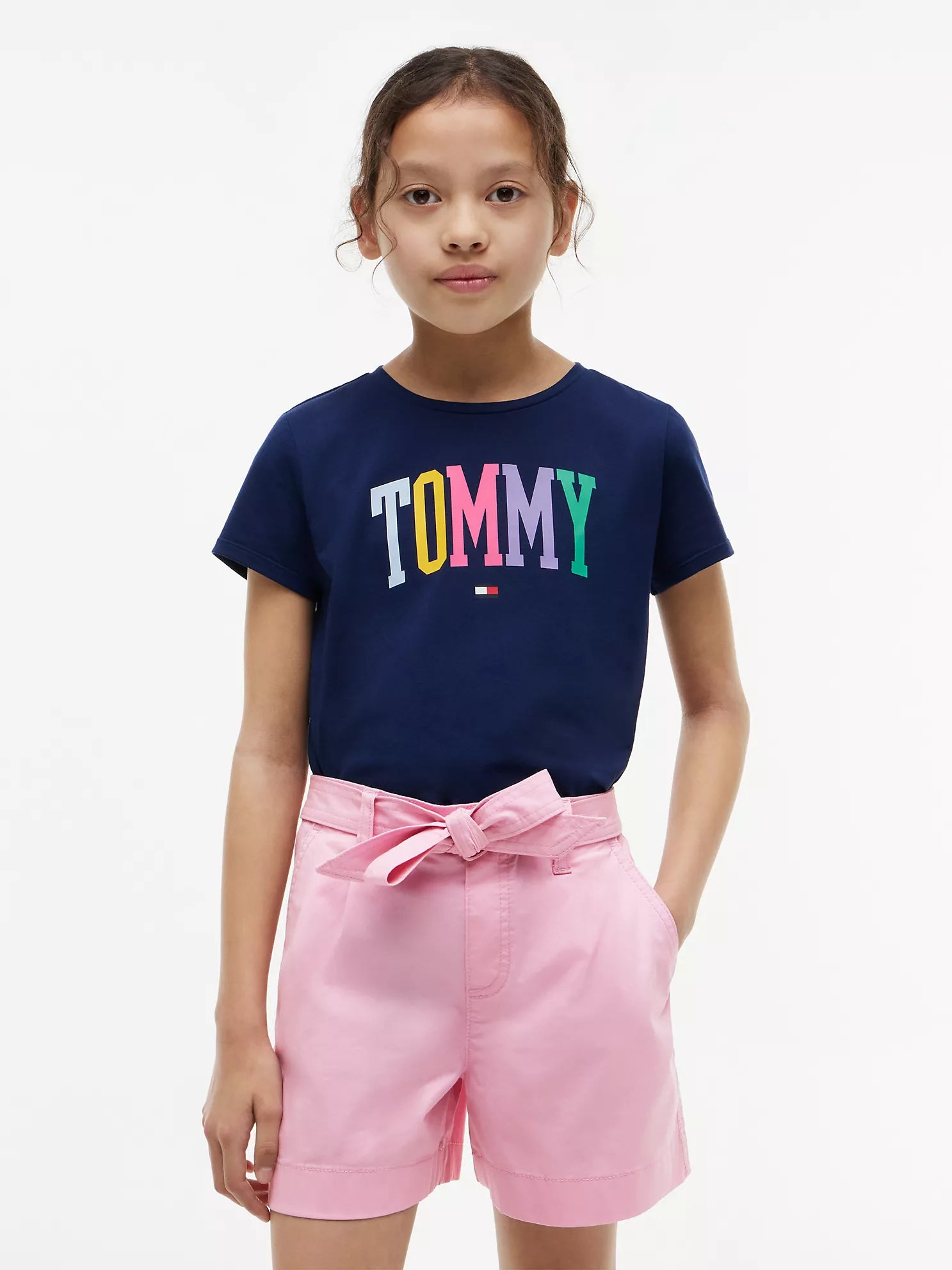 Girls' Tommy Logo T-Shirt-Preppy Navy