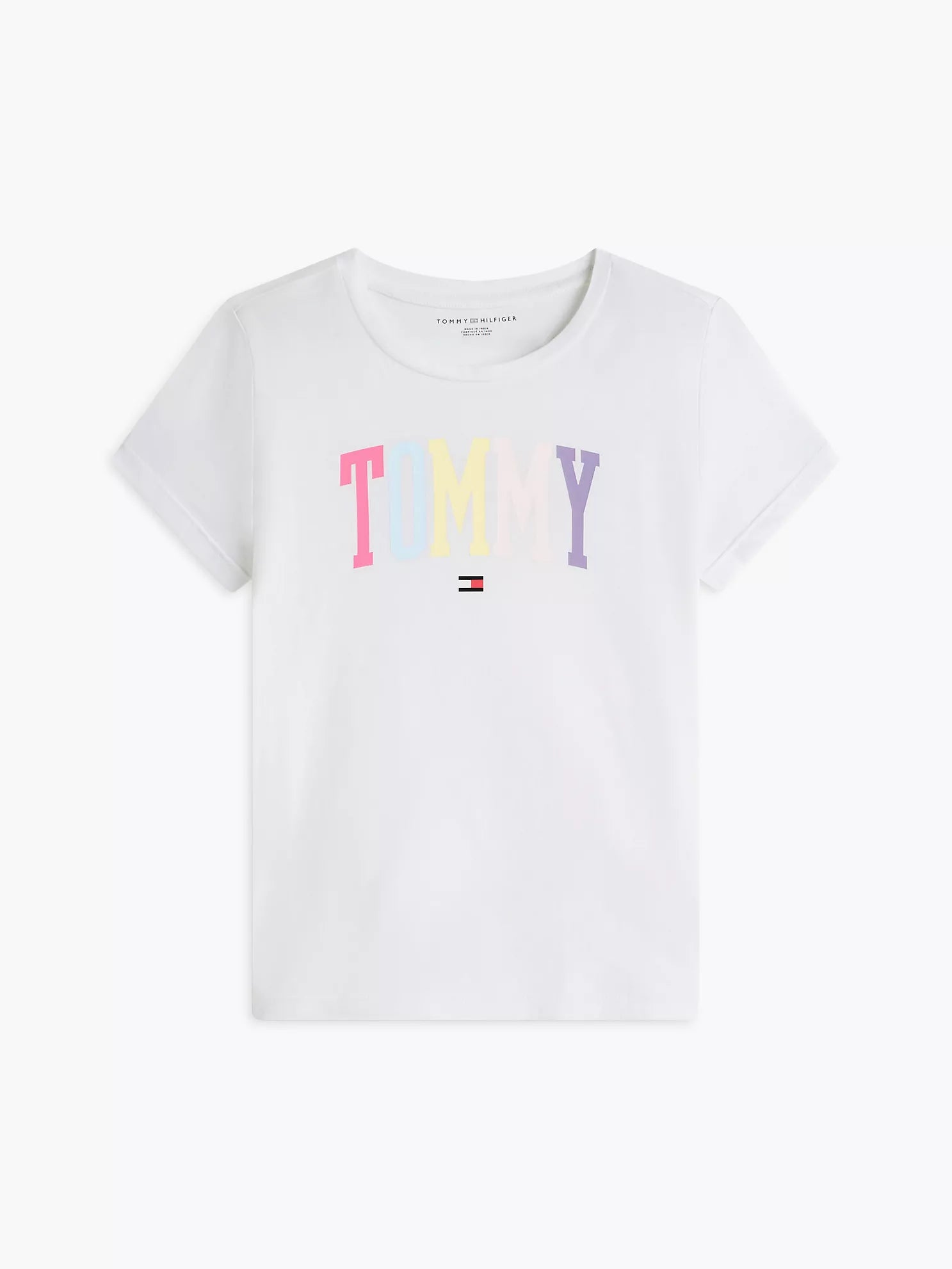 Girls' Tommy Logo T-Shirt-Optic White