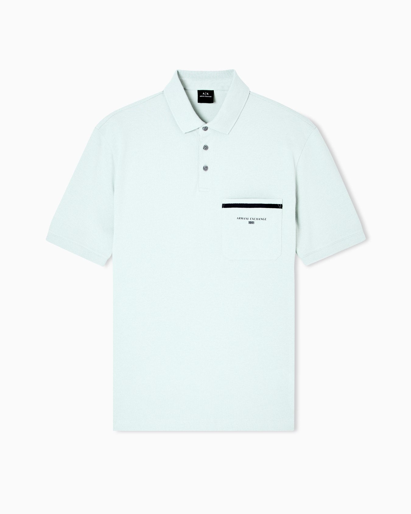 Armani Exchange Men's Regular pique polo shirt with pocket-Green