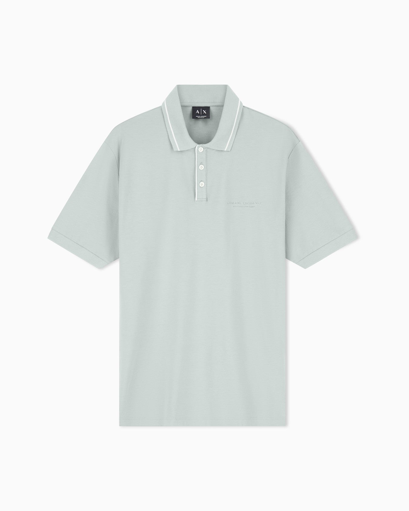 Armani Exchange Men's Polo shirt in stretch cotton with contrast trim Essential-Green