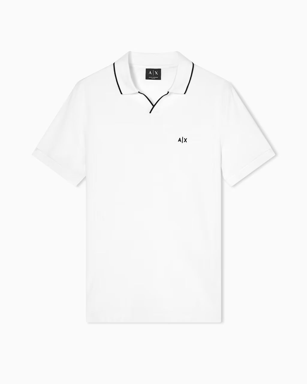 Armani Exchange Classic Polo Shirt in Breathable Cotton Piqué- White