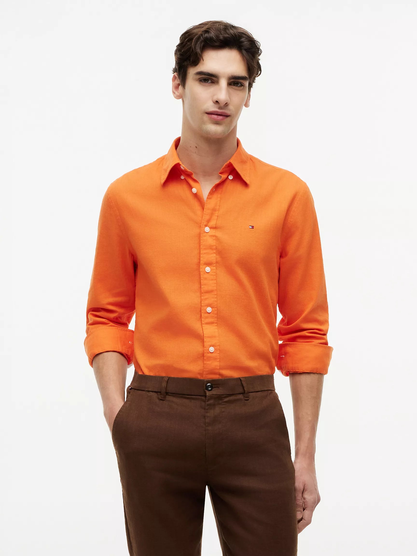 Regular Fit Linen-Blend Shirt-Paradise Lily