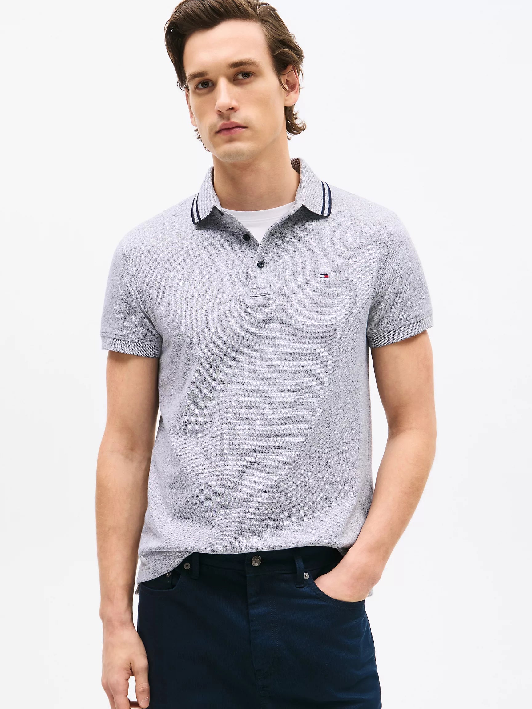 Tommy Men Slim Fit Heathered Polo/