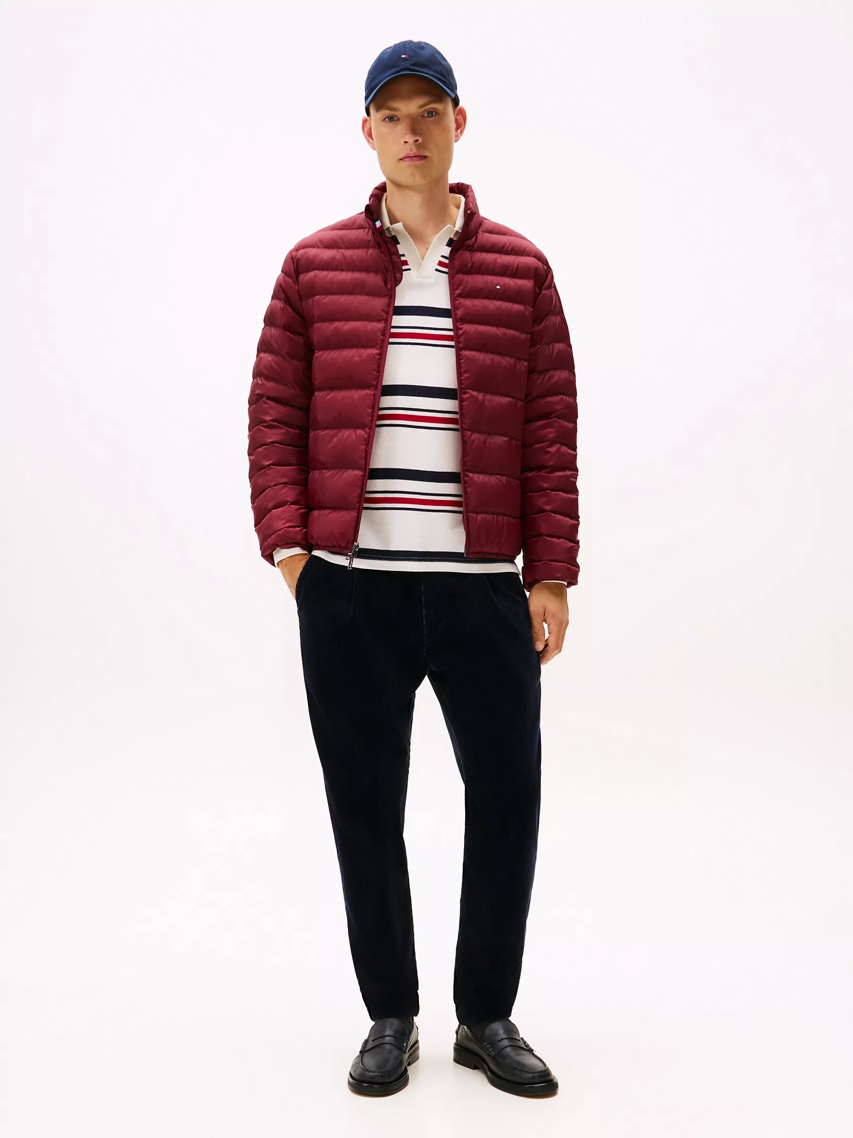 Tommy Mens' Lightweight Packable Jacket Deep Rouge