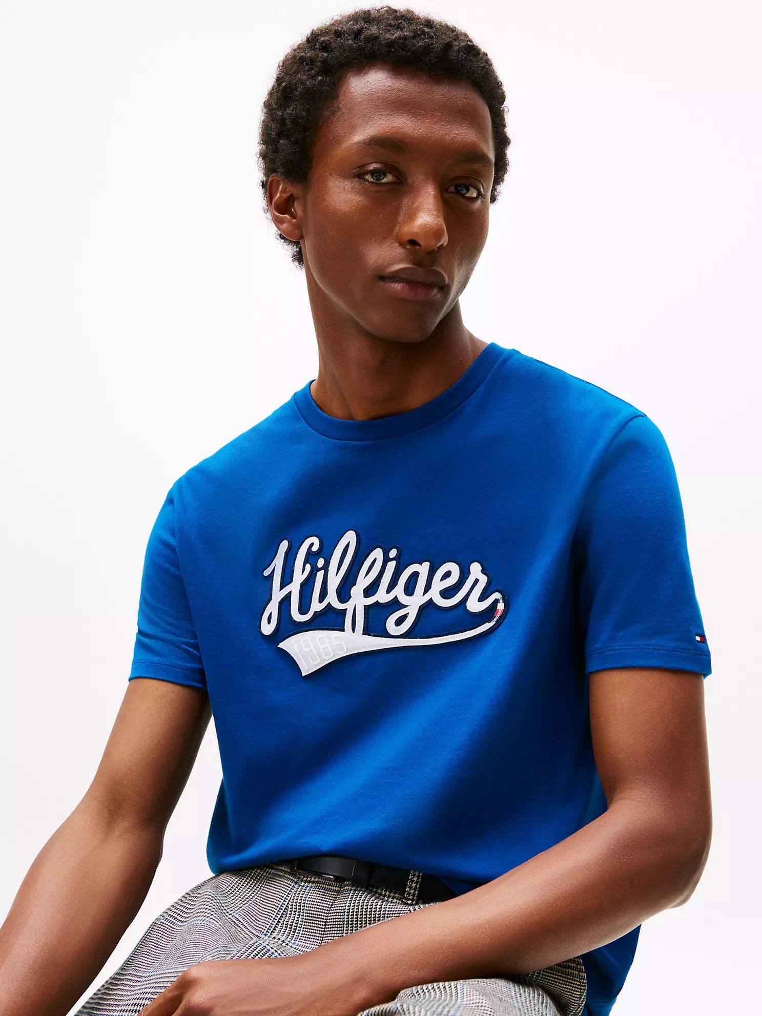 Tommy Hilfiger MENS' Hilfiger Varsity Logo T-Shirt Deep Indigo