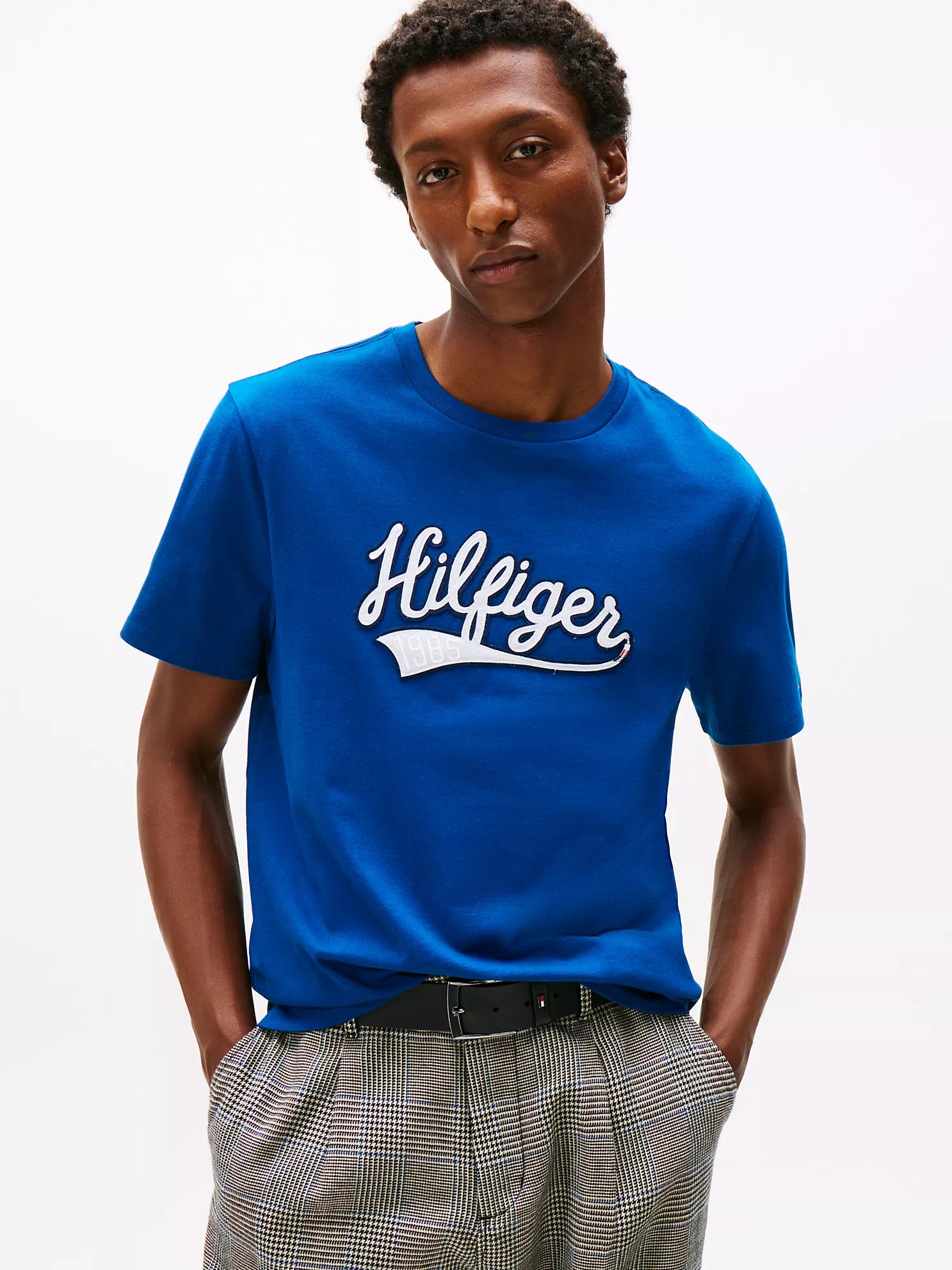 Tommy Hilfiger MENS' Hilfiger Varsity Logo T-Shirt Deep Indigo