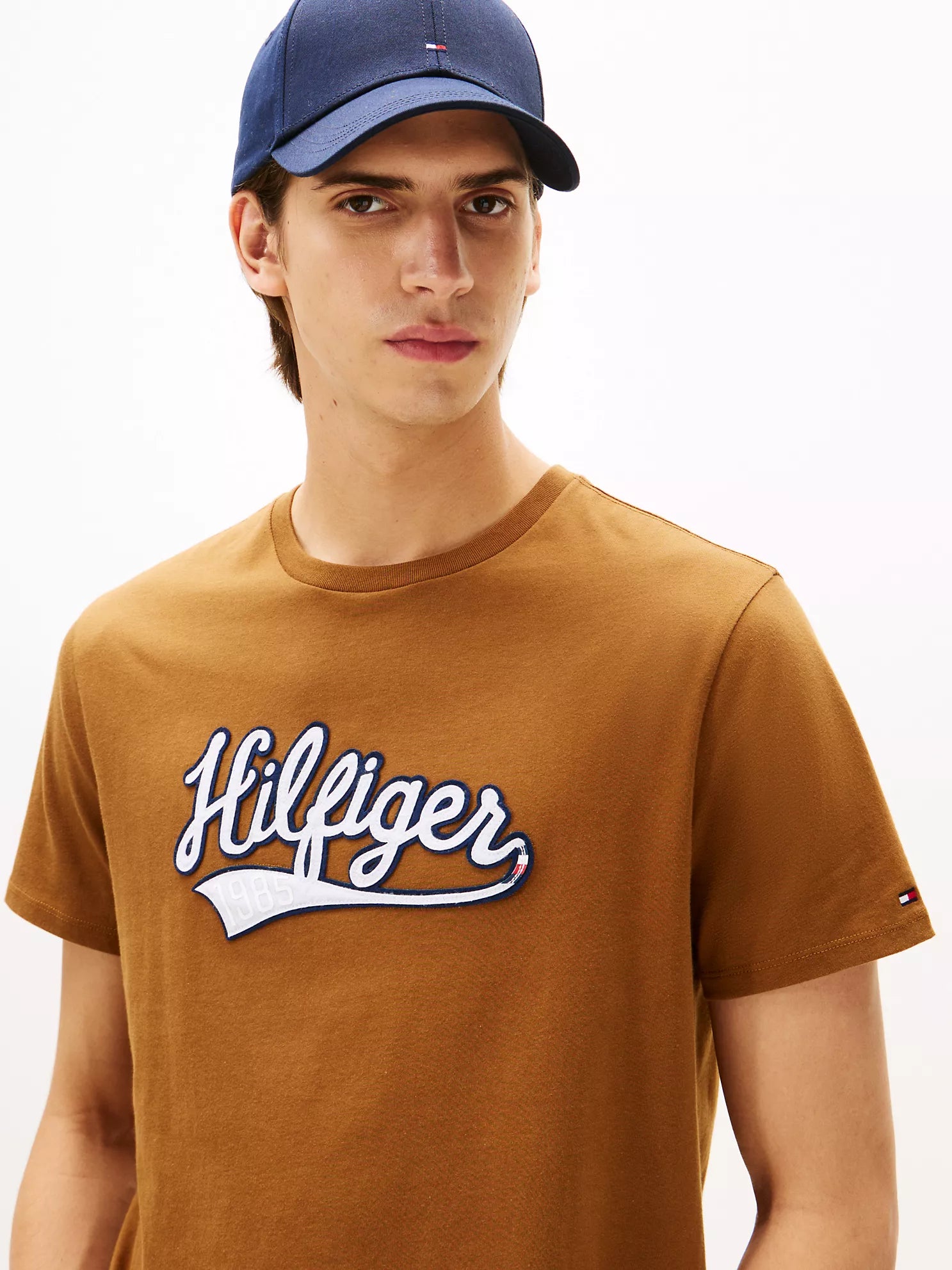 Tommy Hilfiger MENS' Hilfiger Varsity Logo T-Shirt Highland Khaki