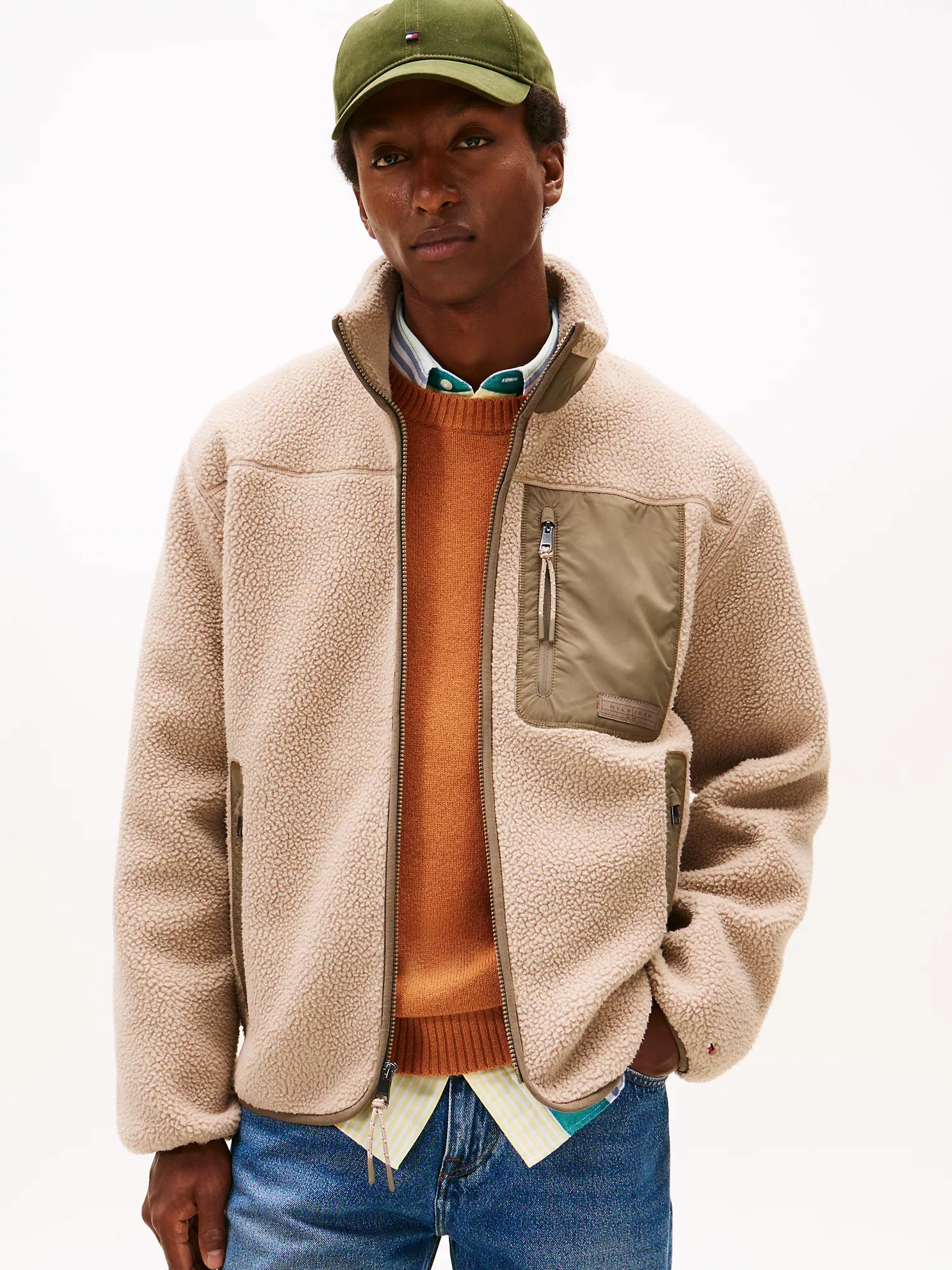 Tommy MENS' Teddy Fleece Zip Jacket Coastal Taupe