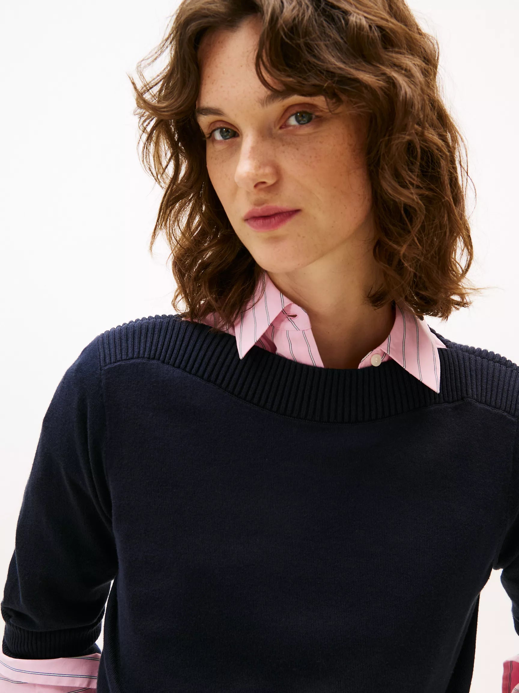 Tommy Womens' Boatneck Sweater/ NAVY