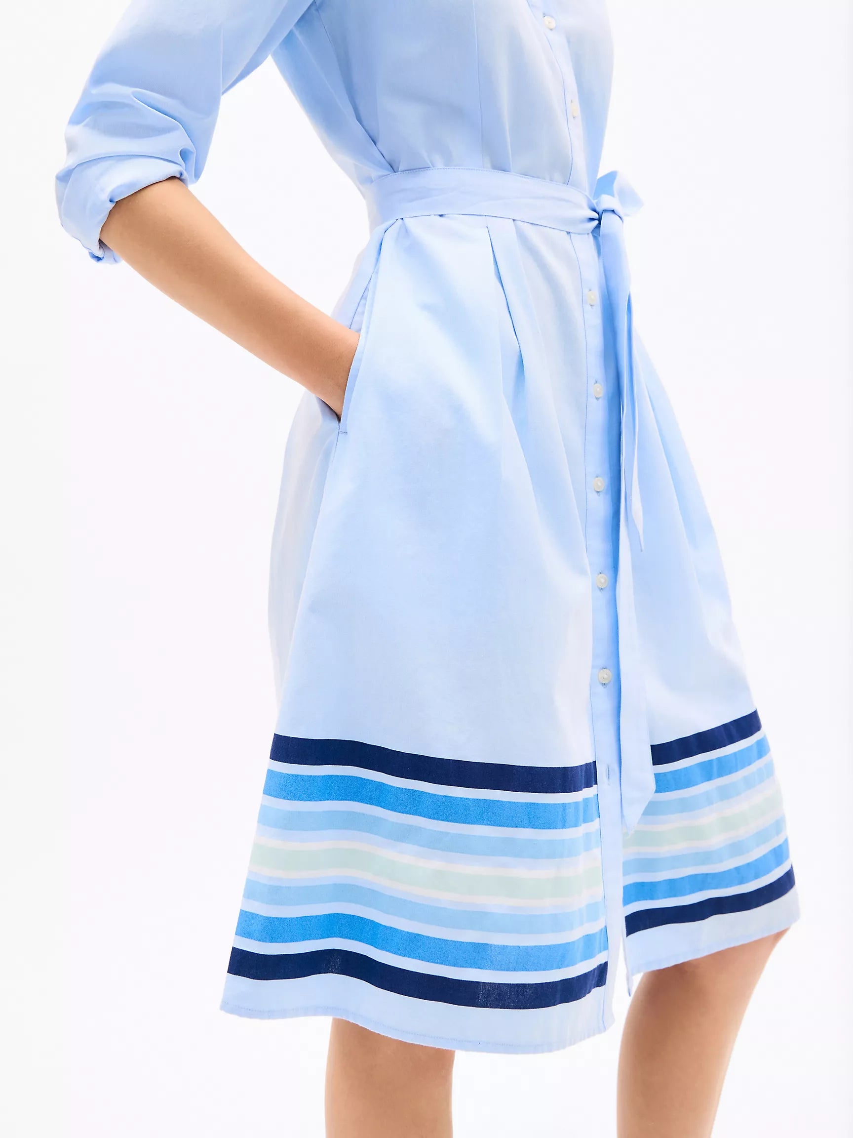 Womens' Tommy Border Stripe Shirtdress