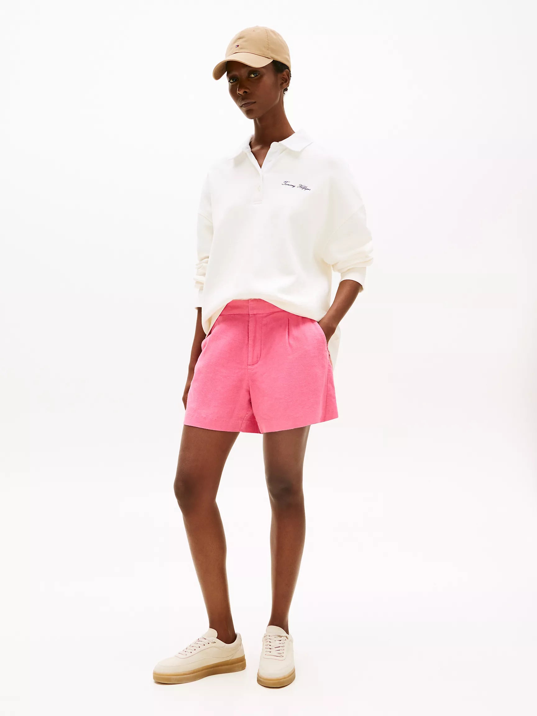 Womens' Tommy Linen-Blend Short / Fandango Pink