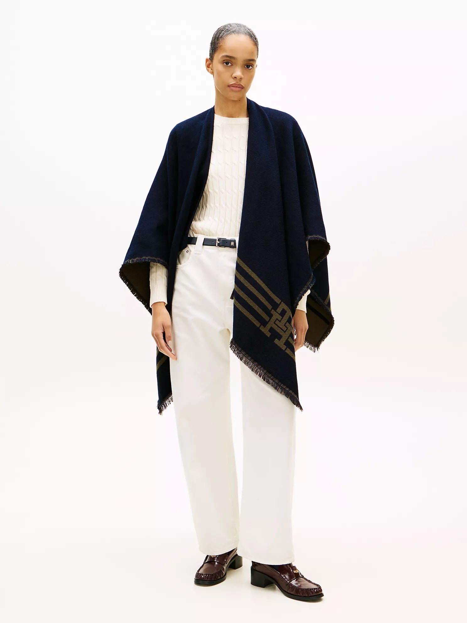 WOMENS' Tommy Hilfiger Stripe Logo Cape Navy