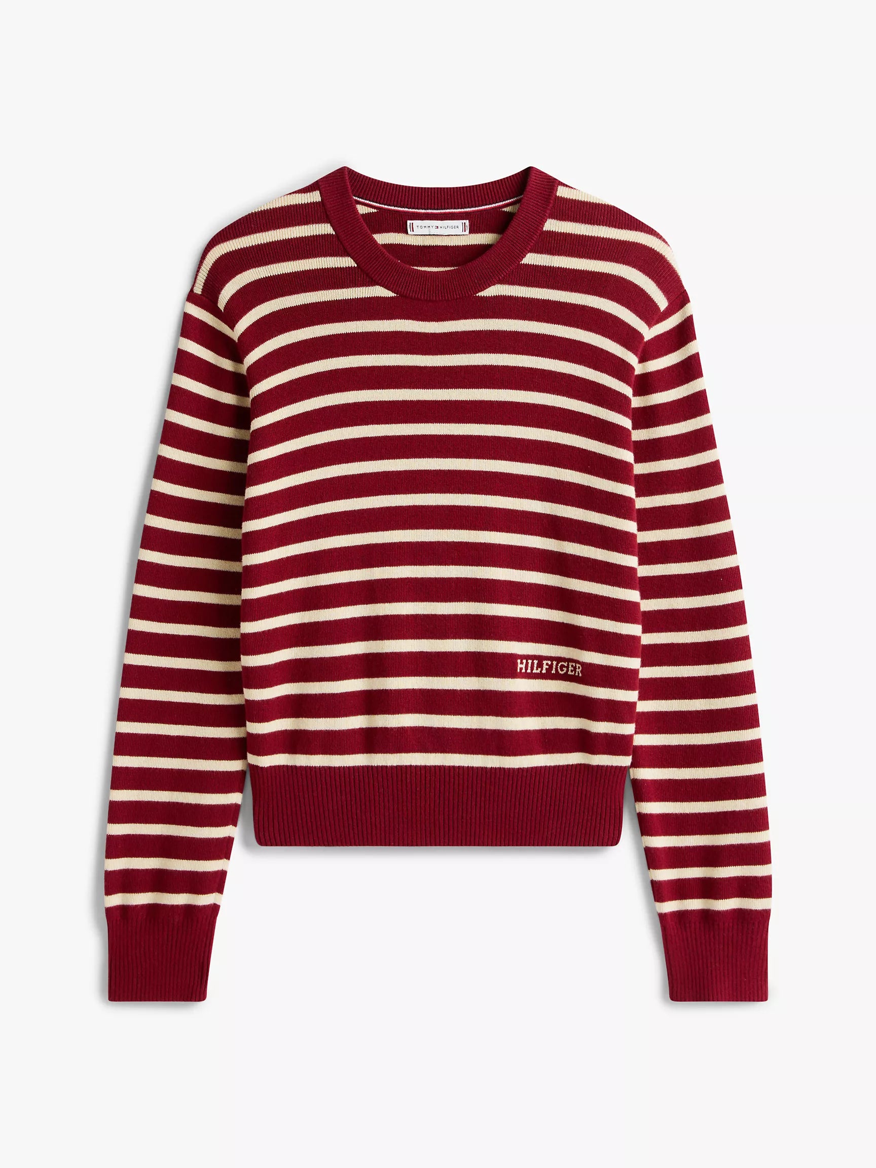 Womens' Tommy Mini-Stripe Crewneck Sweater