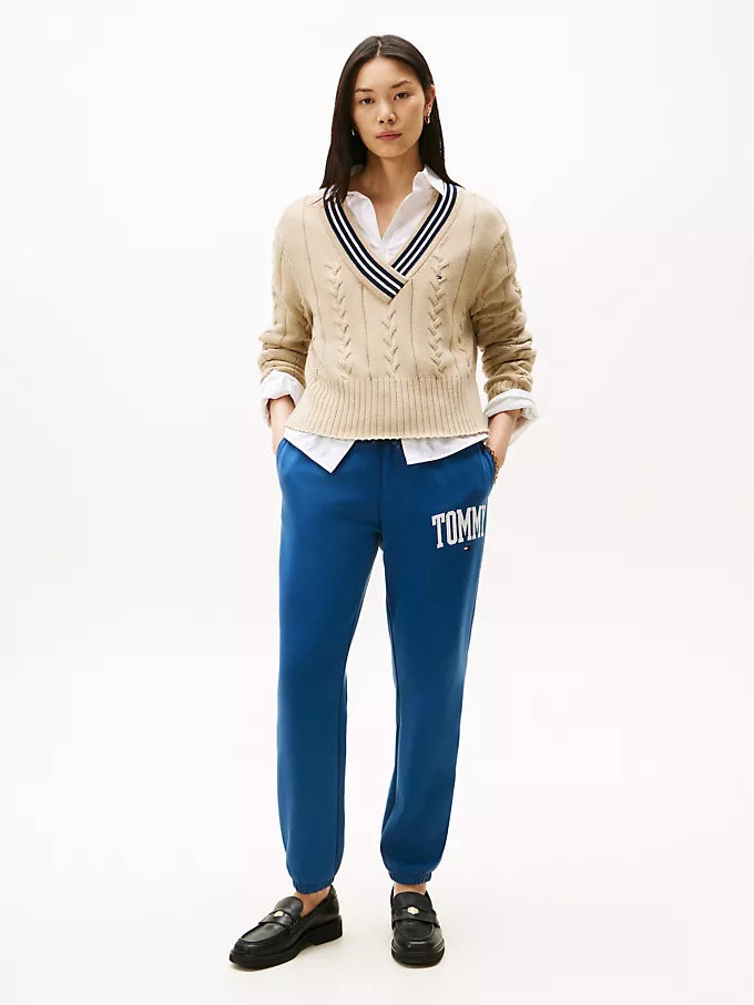 Tommy Womens' Varsity Tommy Logo Sweatpant/Fossil Blue