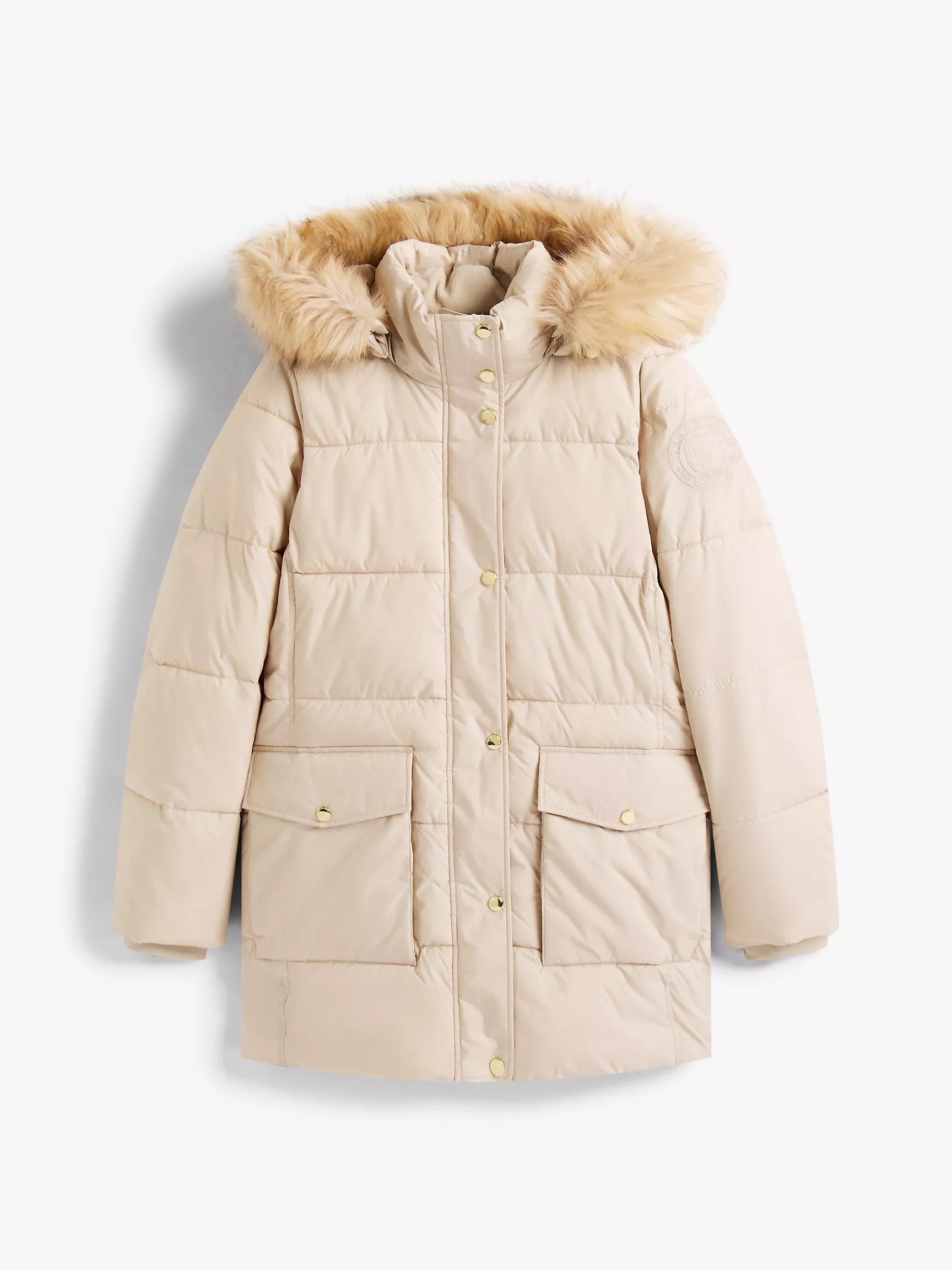 TOMMY WOMENS' Mini-Stripe Crewneck Sweater Classic Beige