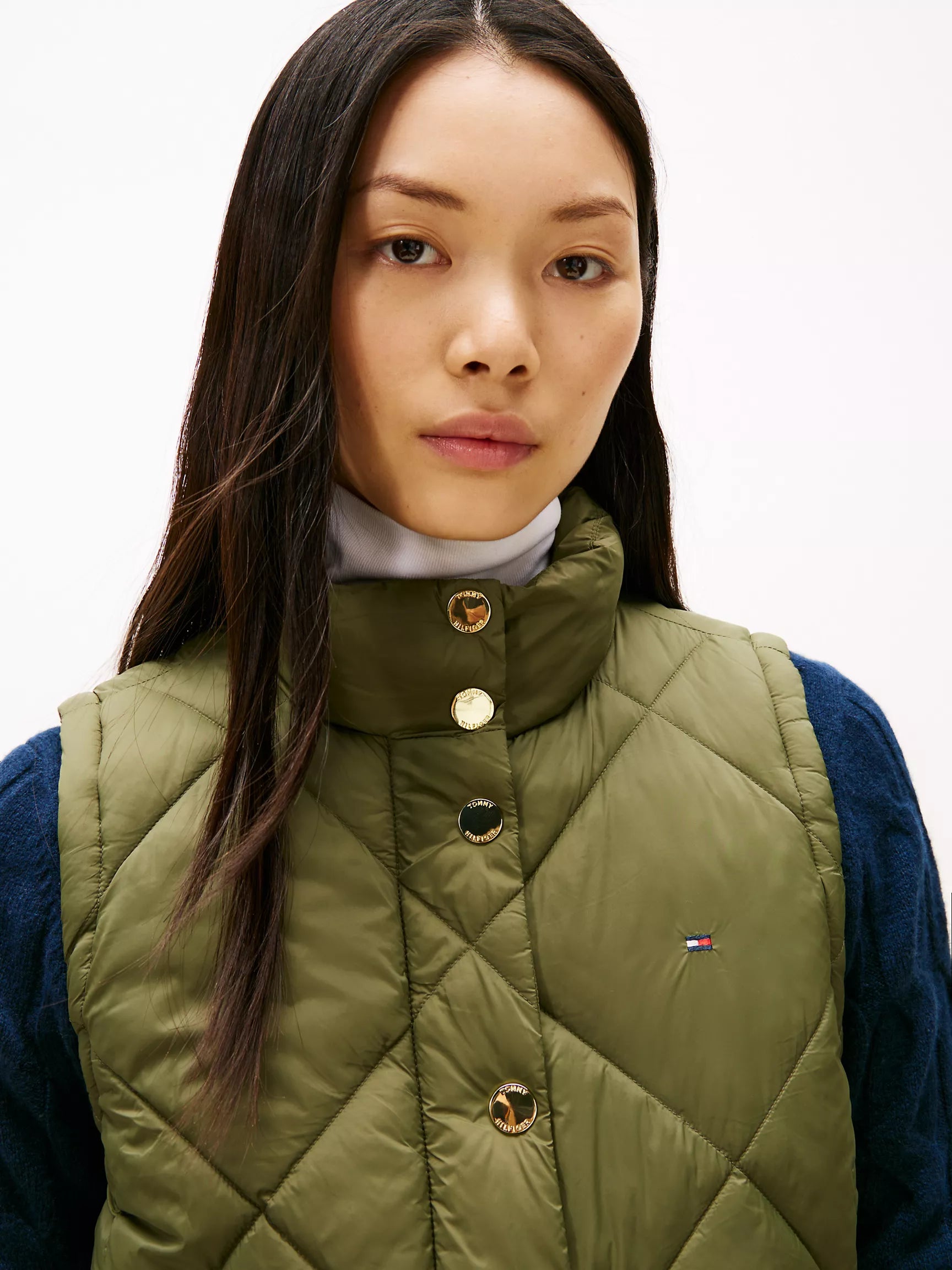 TOMMY WOMENS' Padded Quilted Vest Utility Olive