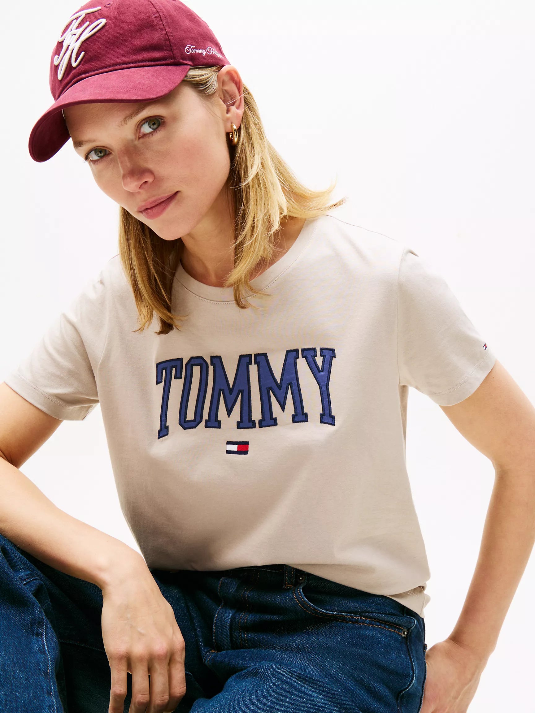 Womens' Tommy Logo T-Shirt/ Stone