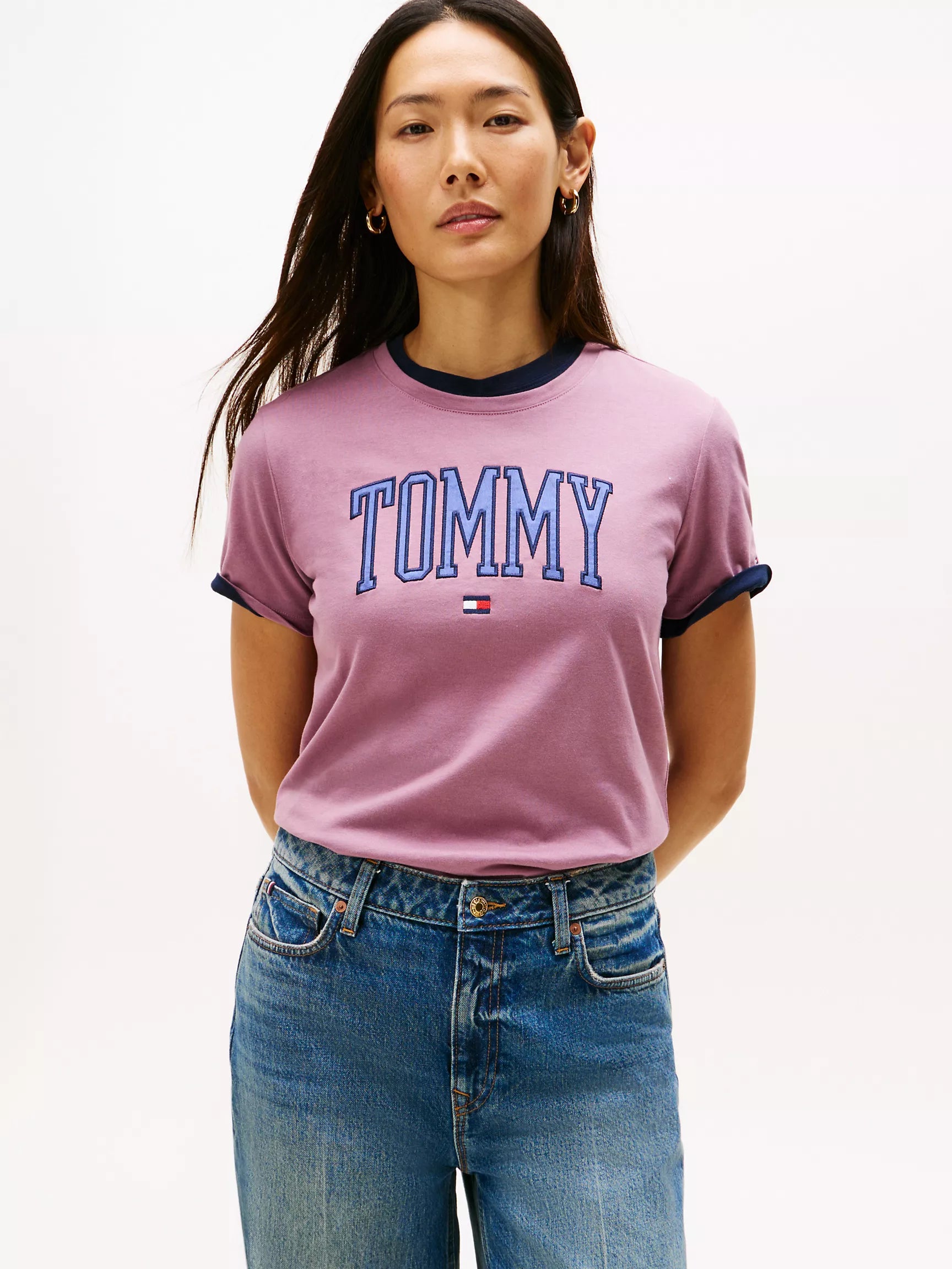 Womens' Tommy Logo T-Shirt/Misty Plum