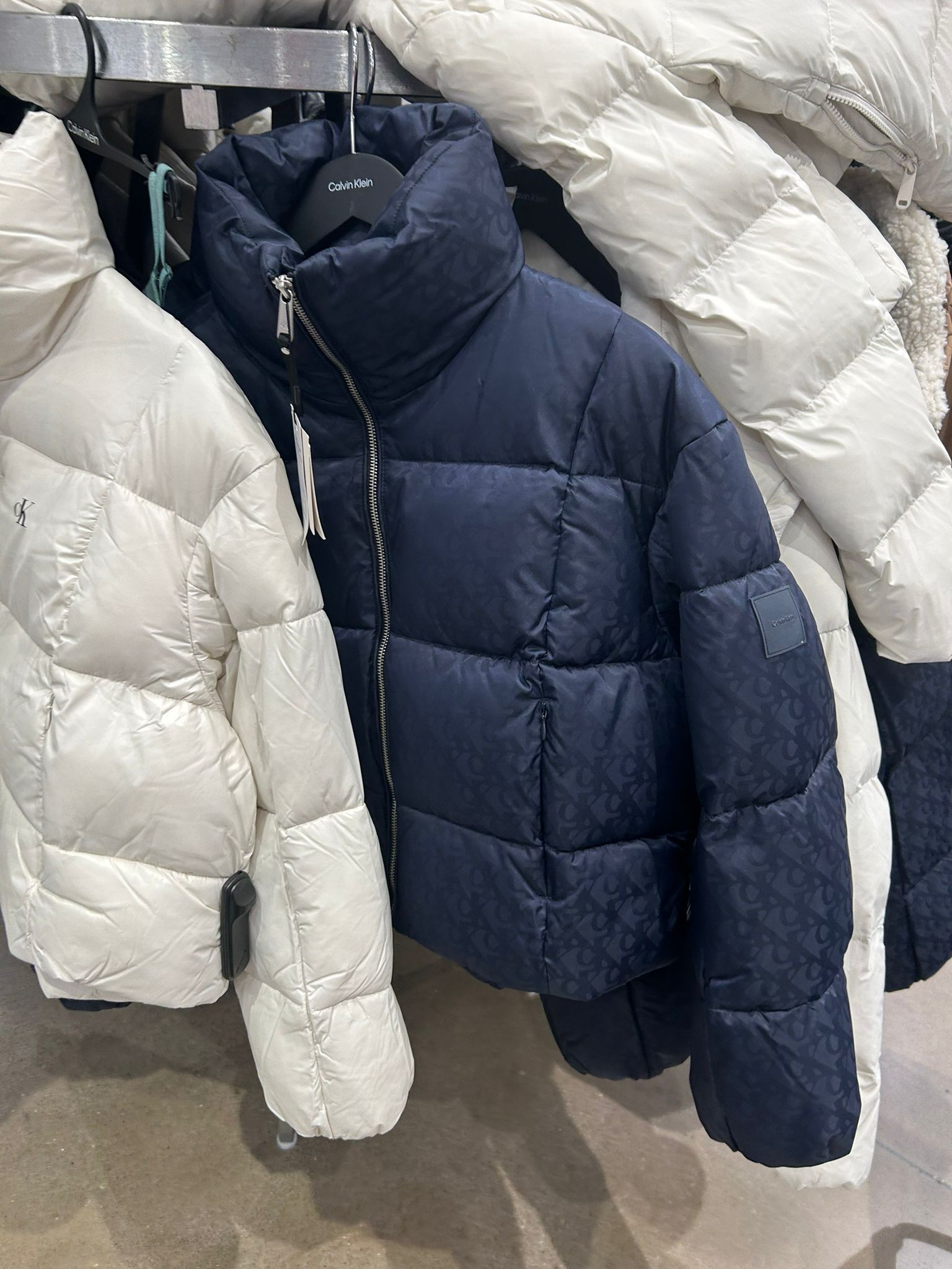 Calvin Klein Womens' Allover Monogram Puffer Jacket