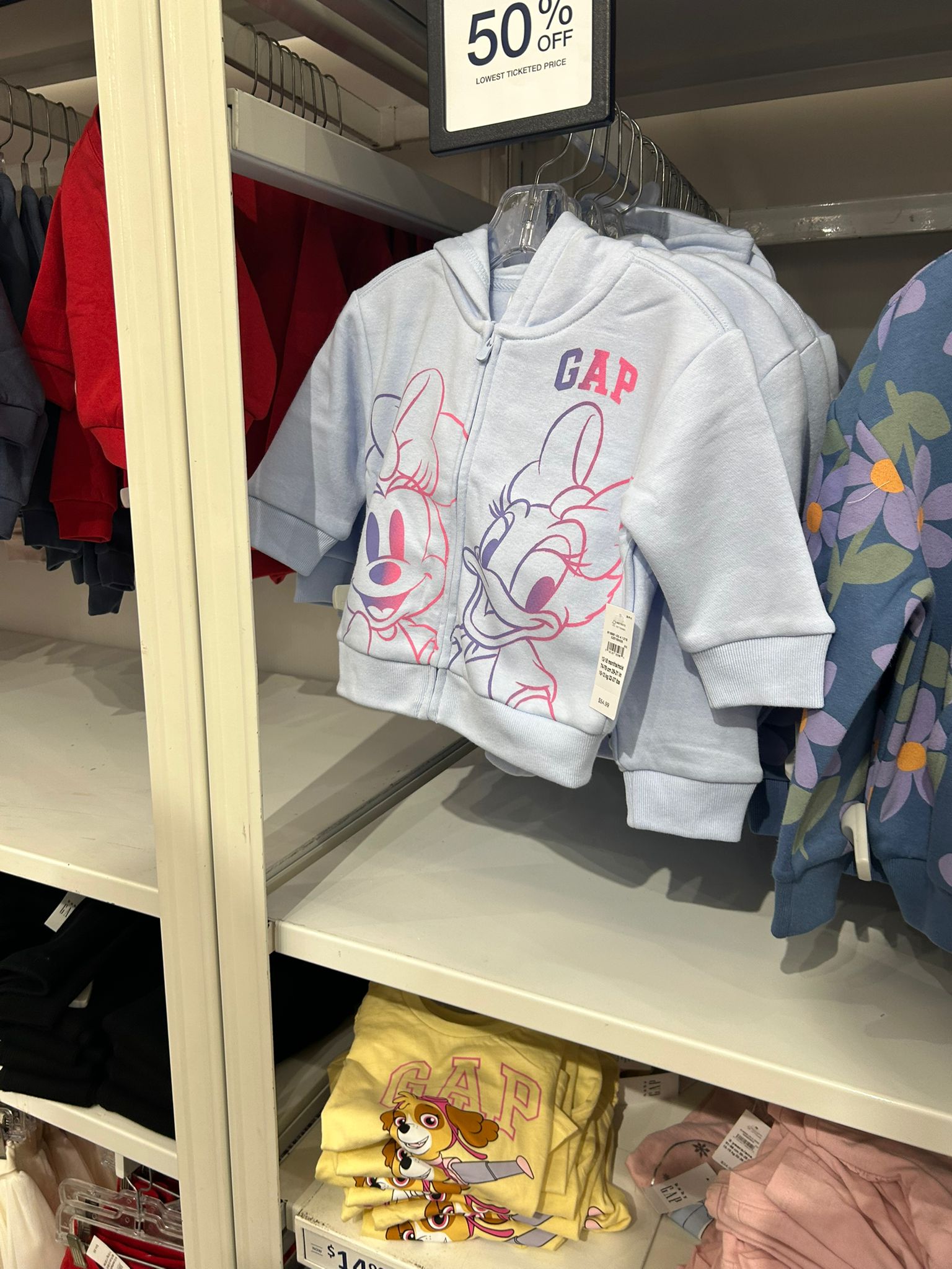 Gap BabyGirl | Gabby's Dollhouse Logo Zip Hoodie Serene Blue Minnie Mouse Daisy