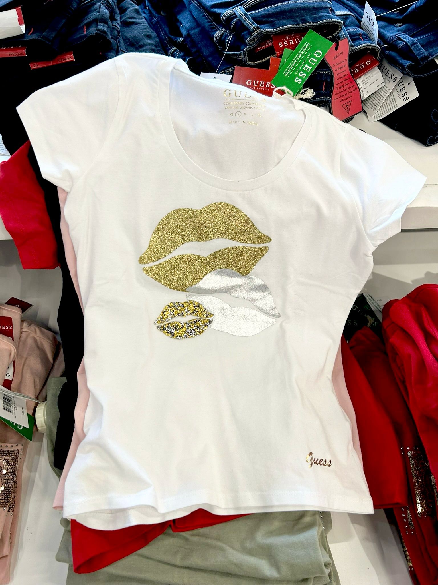 Womens' Guess Lip Graphic Tee