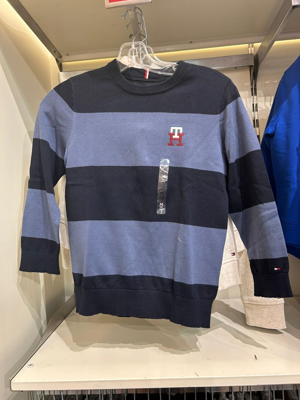 Boys' Tommy Rugby Stripe Crewneck Sweater