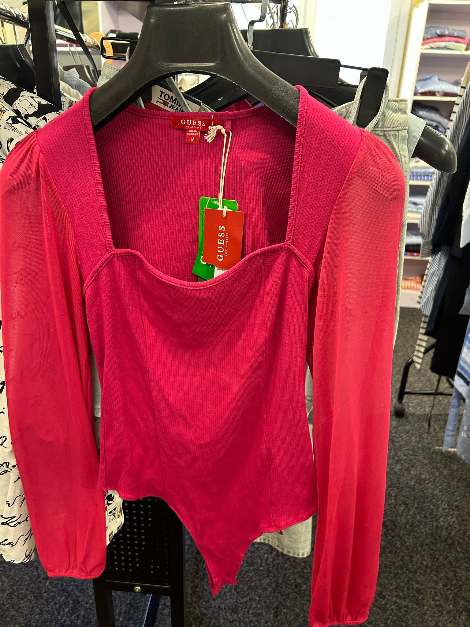 Womens' Guess Eco Riley Mesh Long-Sleeve Bodysuit