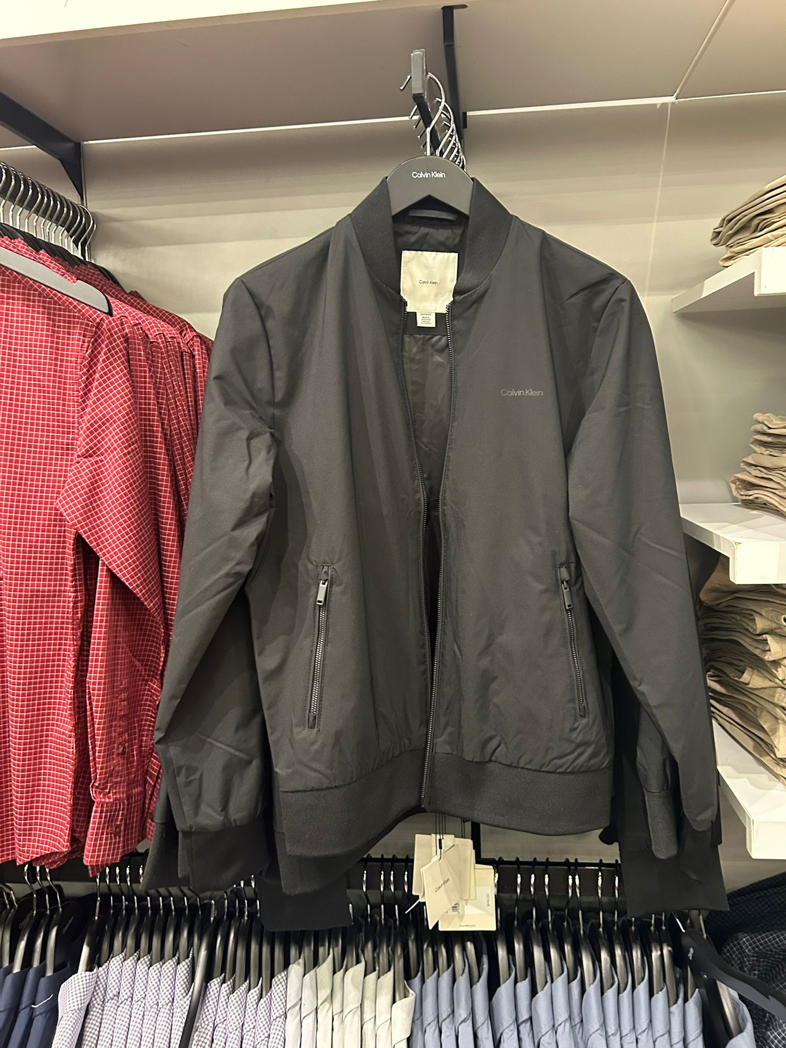 Calvin Klein MENS' Matte Bomber Jacket Black Beauty