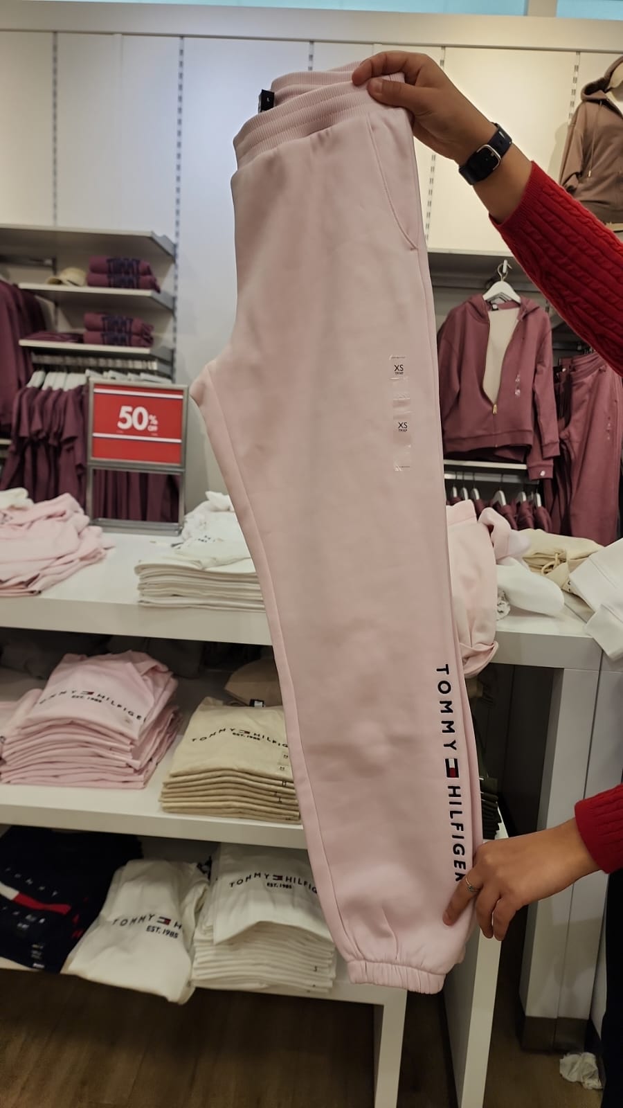 Tommy Womens' Embroidered Tommy Logo Sweatpant/Light Pink