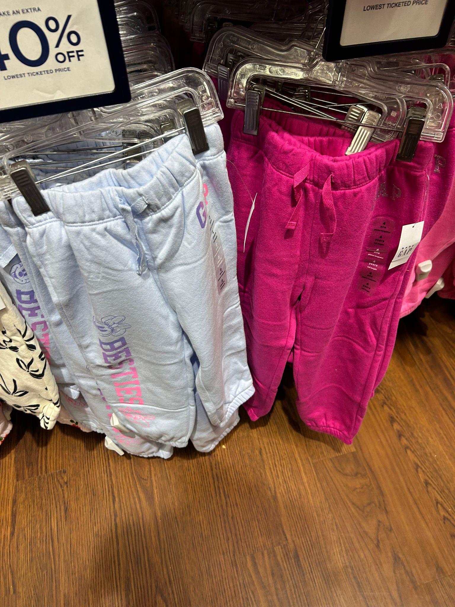 BabyGirl Gap × Disney Relaxed Logo Pull-On Joggers Serene Blue Minnie Mouse Daisy
