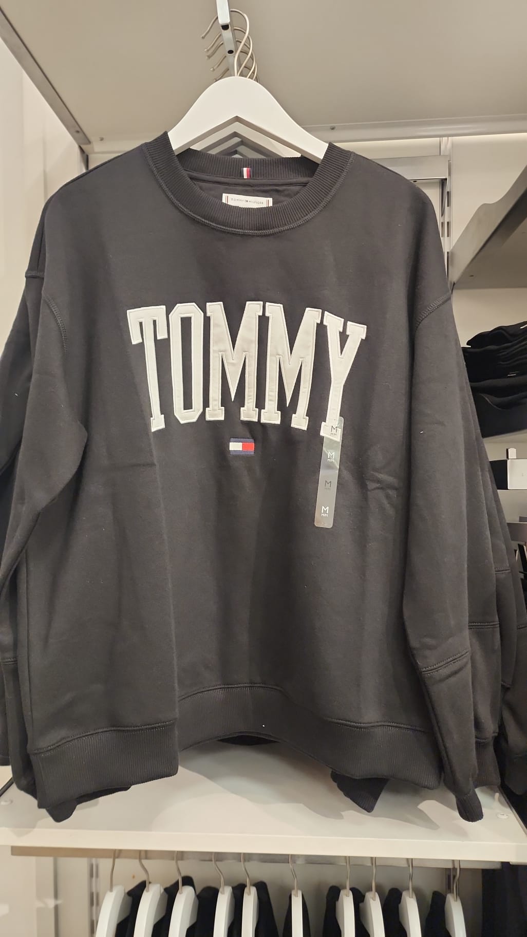 Tommy Womens' Varsity Tommy Logo Crewneck Sweatshirt/ Black