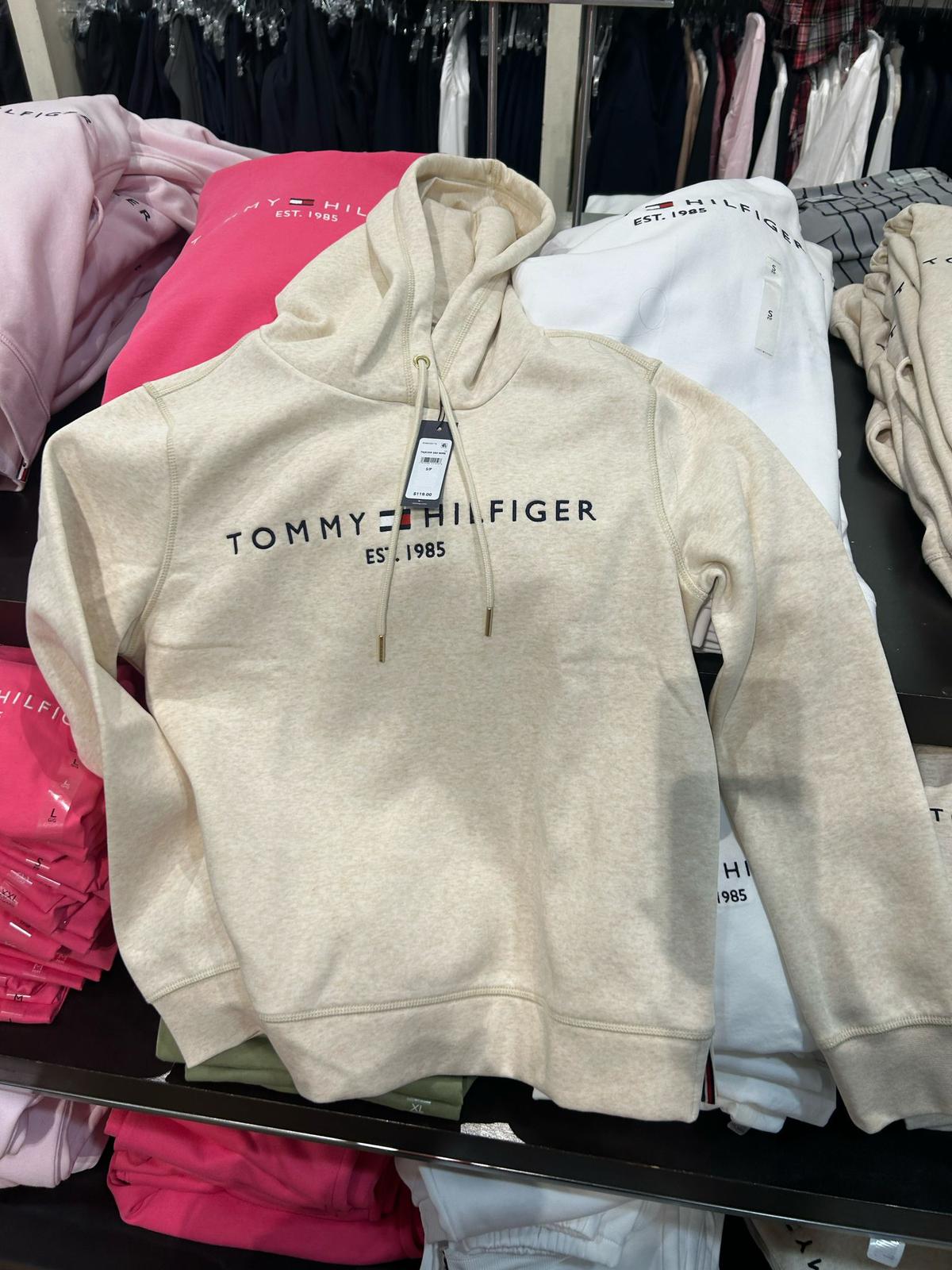 Tommy Womens' Embroidered Tommy Logo Hoodie/Beige Heather