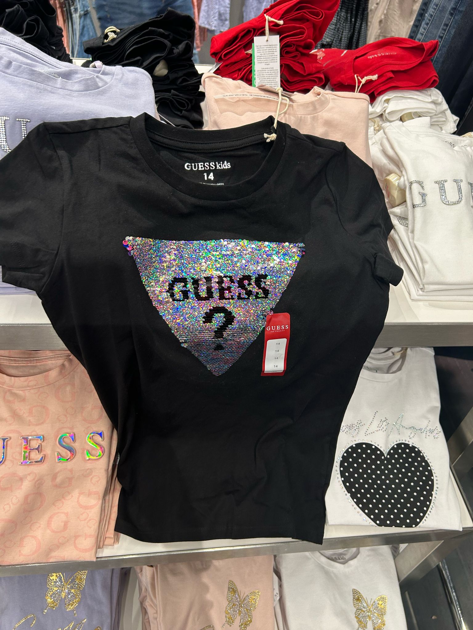 Guess Girls Beatrix Reversible Sequin Logo Tee (7-16)