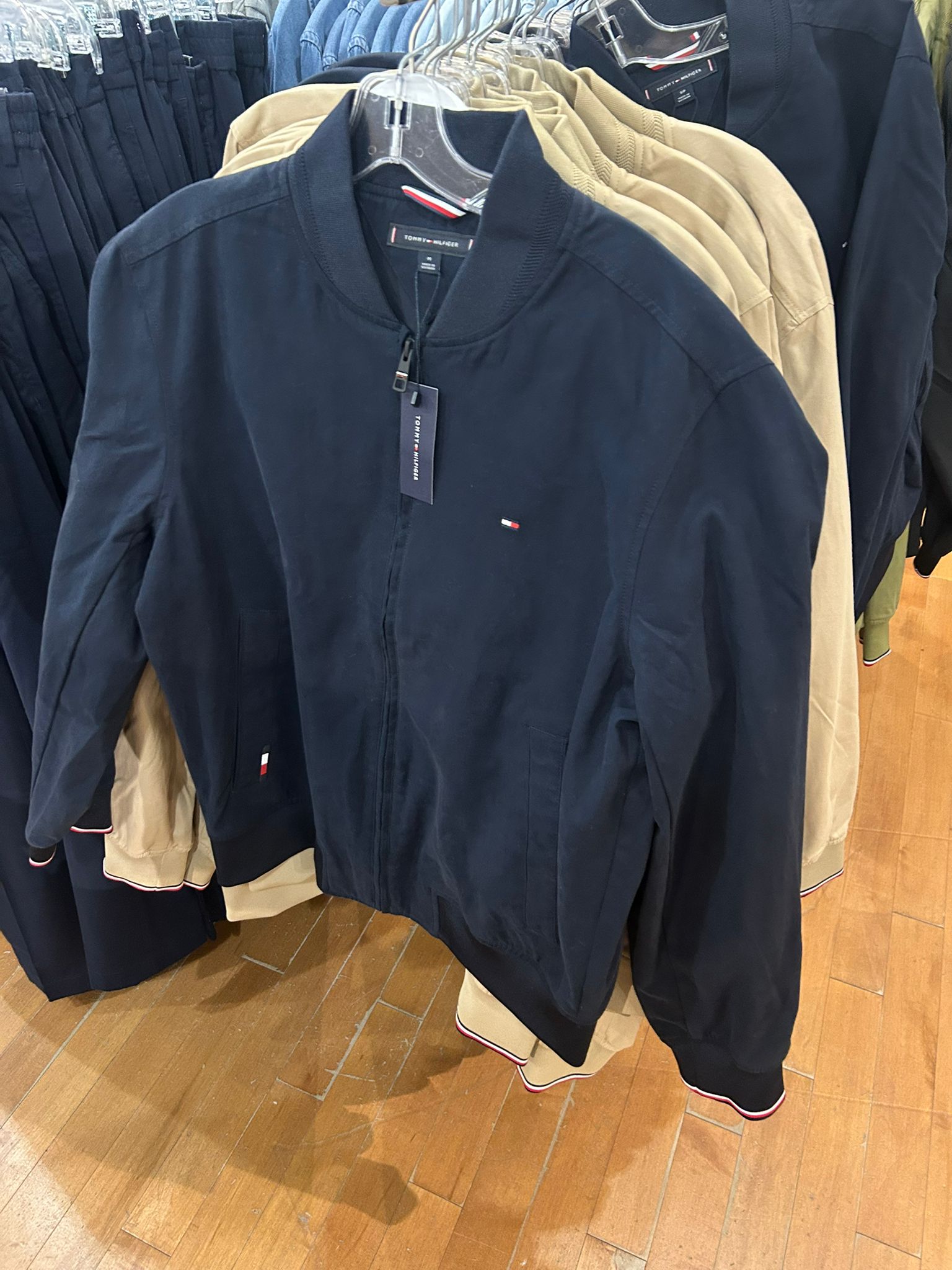 Tommy Mens' Lightweight Twill Bomber Jacket Navy