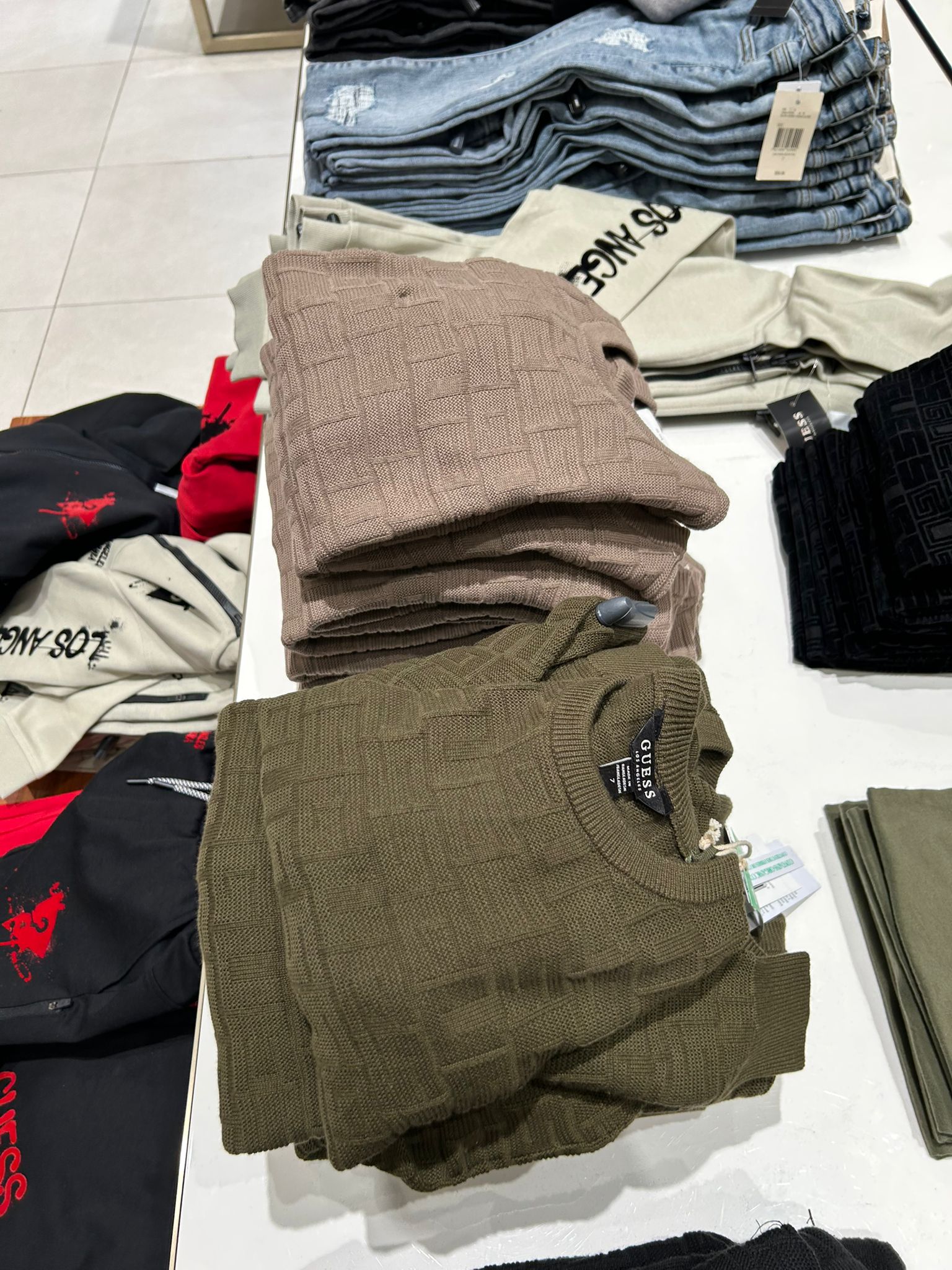 Guess BOYS Pedro Jacquard Crew Sweater (7-16) Green