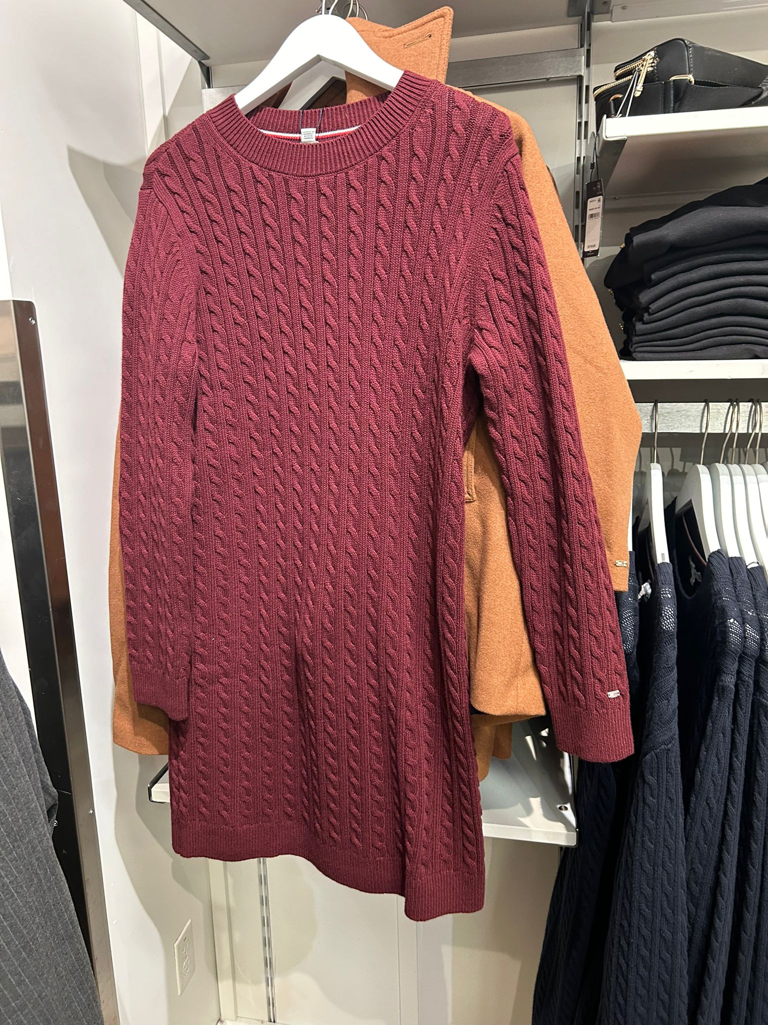 WOMENS' TOMMY Cable Knit Sweater Dress