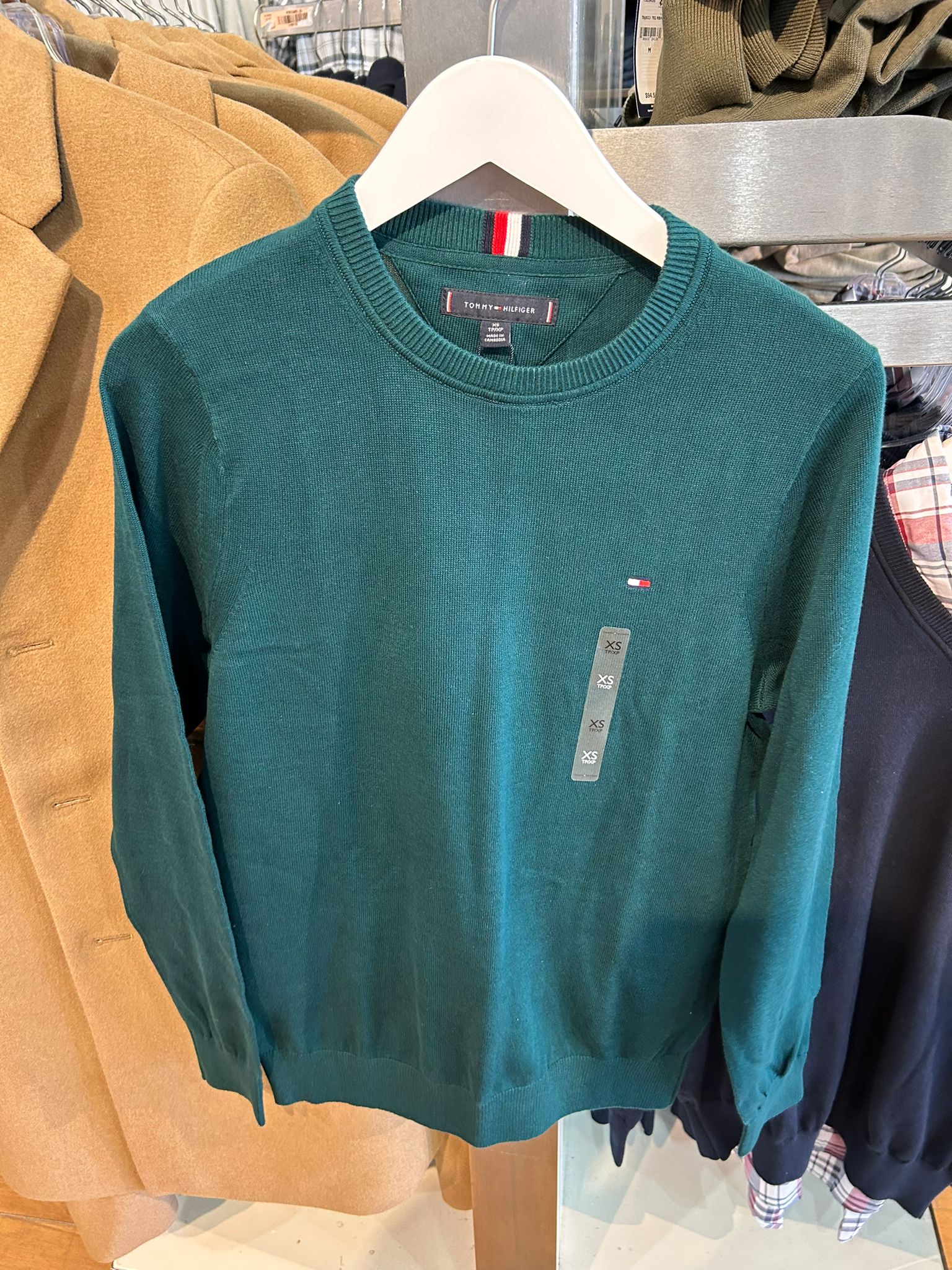 TOMMY HILFIGER MENS' Cotton Cashmere Crew Neck Jumper