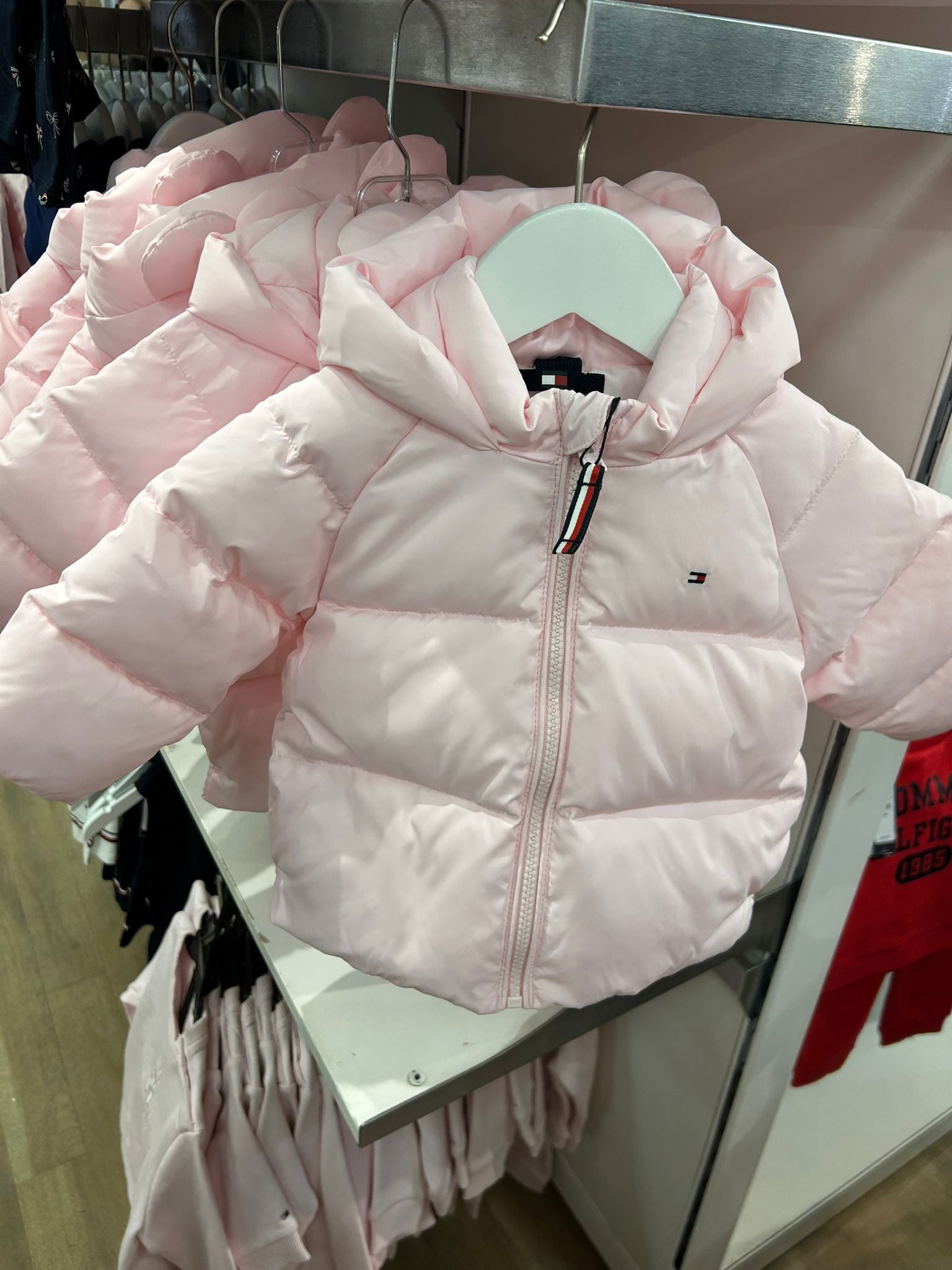 Baby Girls' Hooded Bear Puffer Jacket Light Pink