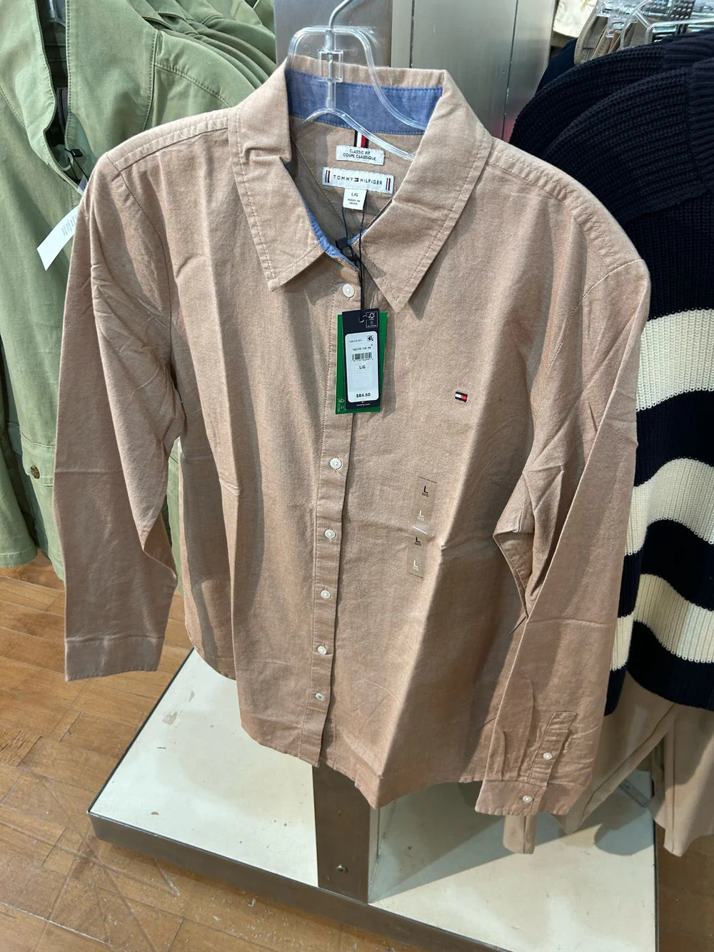 Tommy Hilfiger WOMEN Regular Fit Solid Stretch Oxford Shirt
