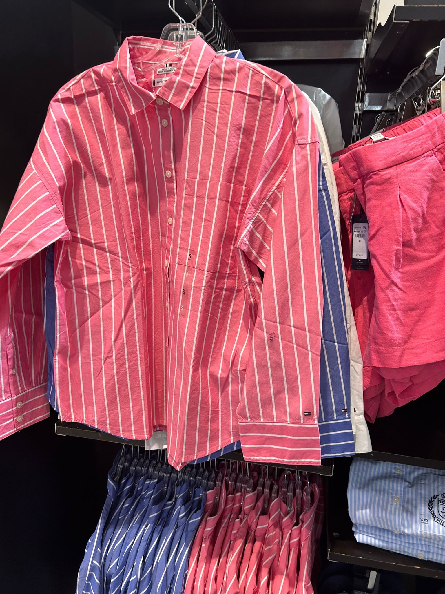 Womens' Tommy Relaxed Fit Bold Stripe Shirt /
